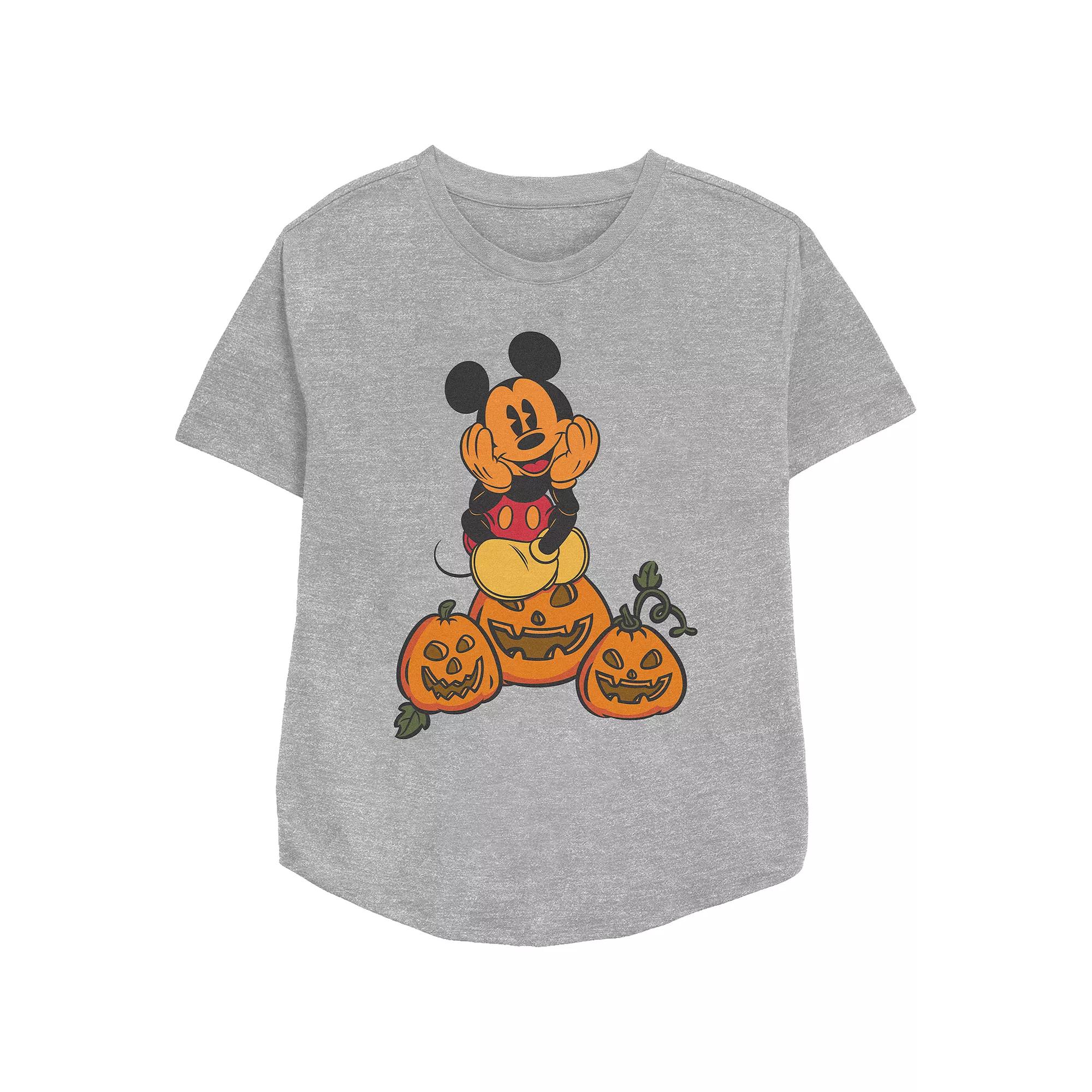 Disney's Mickey Mouse Pumpkin Patch Women's Relaxed Fit Graphic Tee,  Product Image