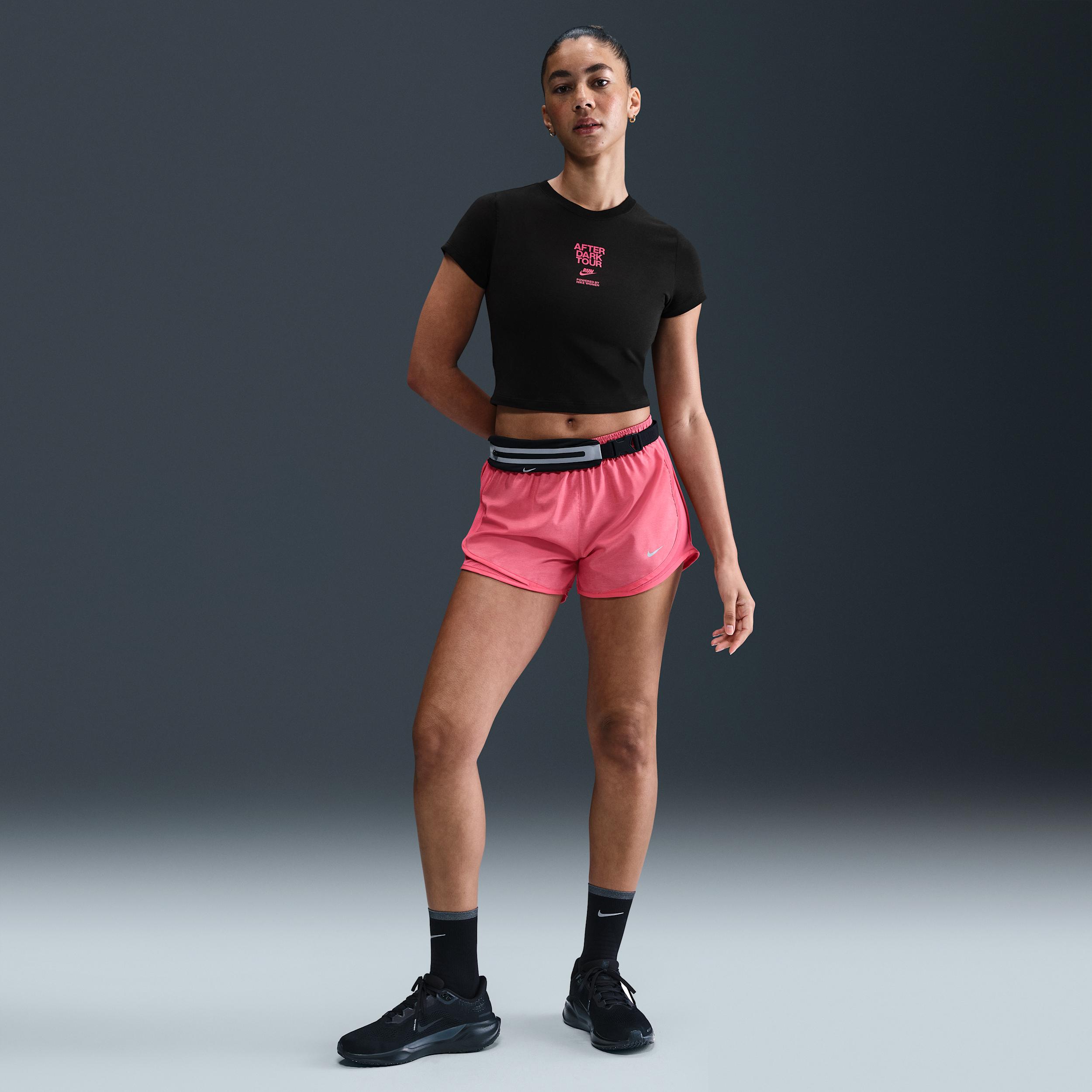 Nike Womens After Dark Tour Slim Short-Sleeve Cropped T-Shirt | IF4066-010 Product Image