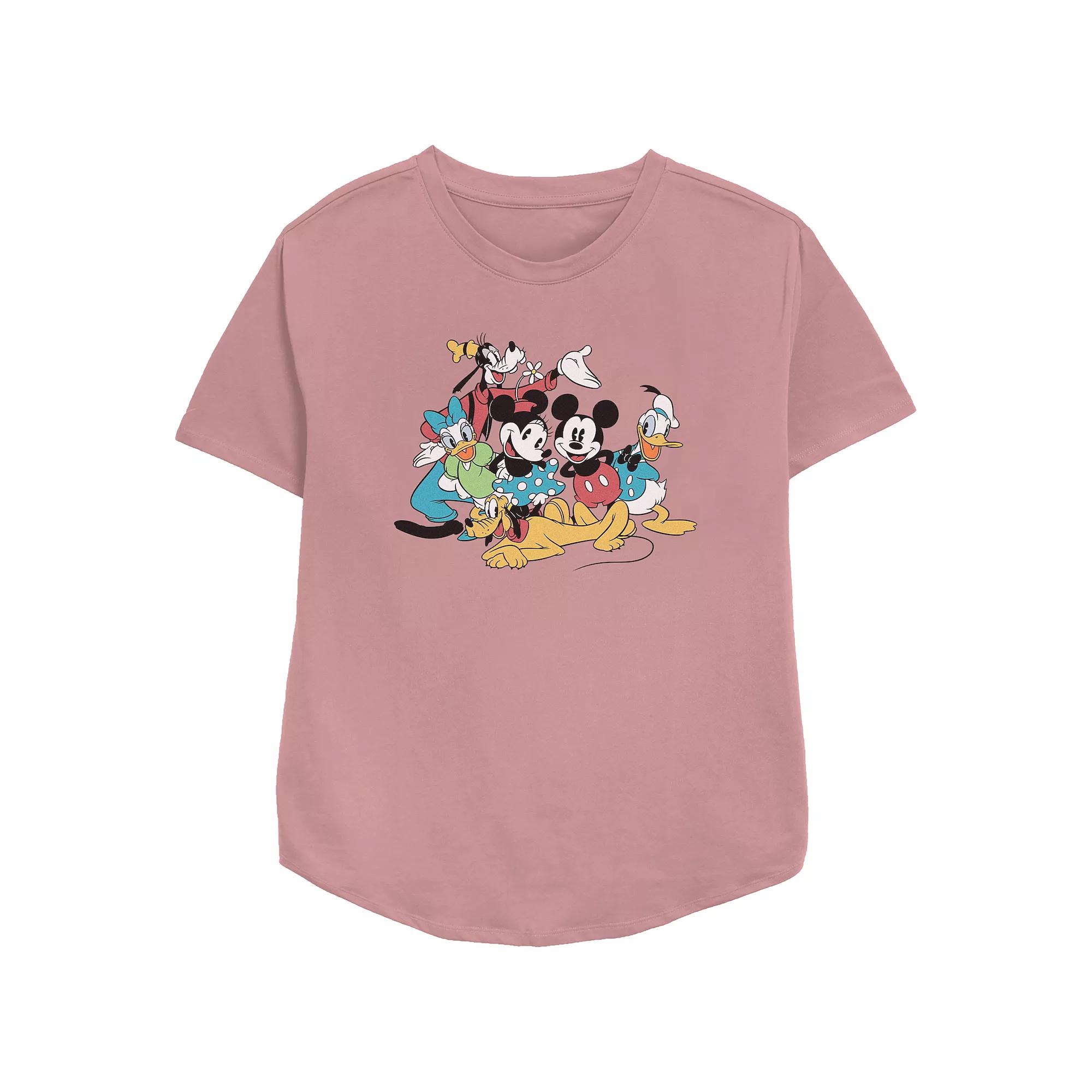 Disney's Mickey Mouse And Friends Vintage Group Portrait Women's Relaxed Fit Graphic Tee,  Product Image