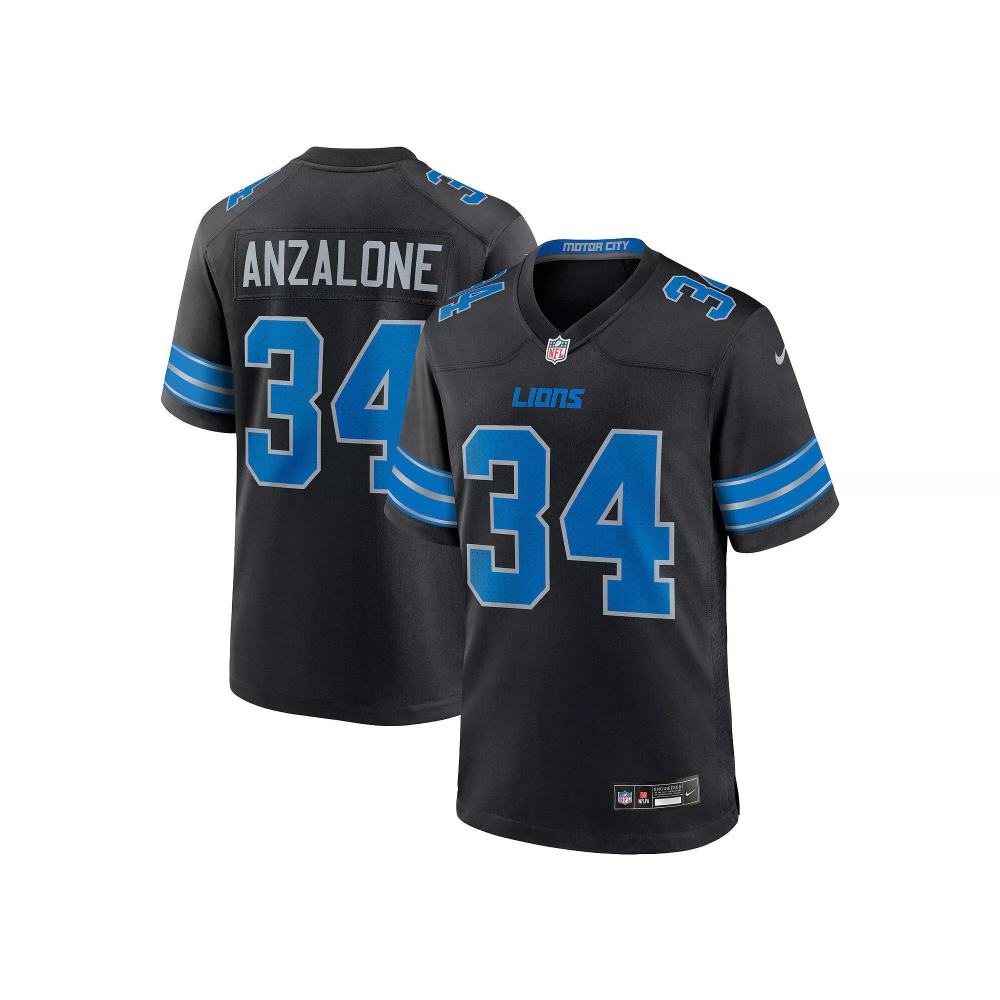 Men's Nike Alex Anzalone Black Detroit Lions 2nd Alternate Game Jersey,  Product Image