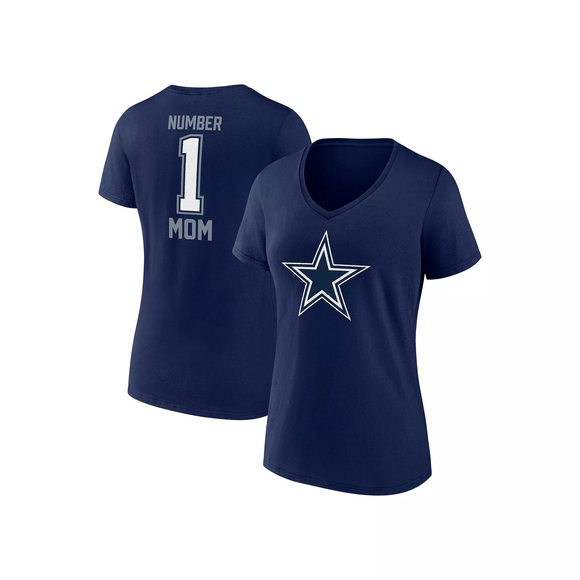 Women's Fanatics Branded Navy Dallas Cowboys Mother's Day V-Neck T-Shirt, Size: 3XL, Blue Product Image