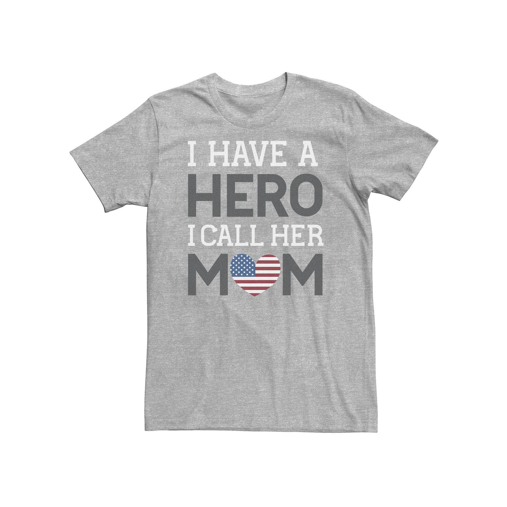 Big & Tall I Have A Hero I Call Her Mom Word Stack Tee, Men's, Size: 3XL, Athletic Grey Product Image