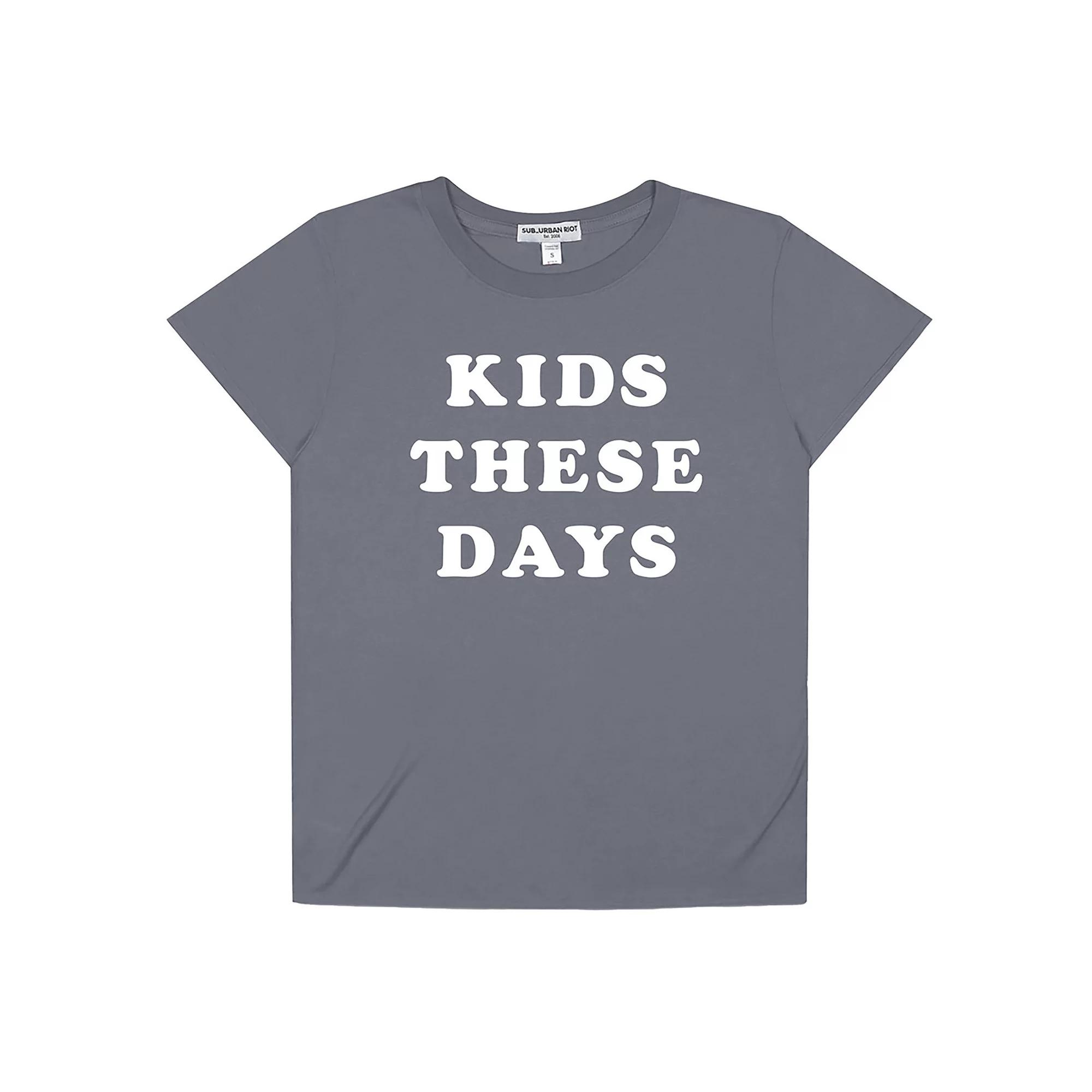 Women's Suburban Riot Kids These Days Loose Fit Graphic Tee, Girl's, Size: Medium, Thunderstorm Product Image