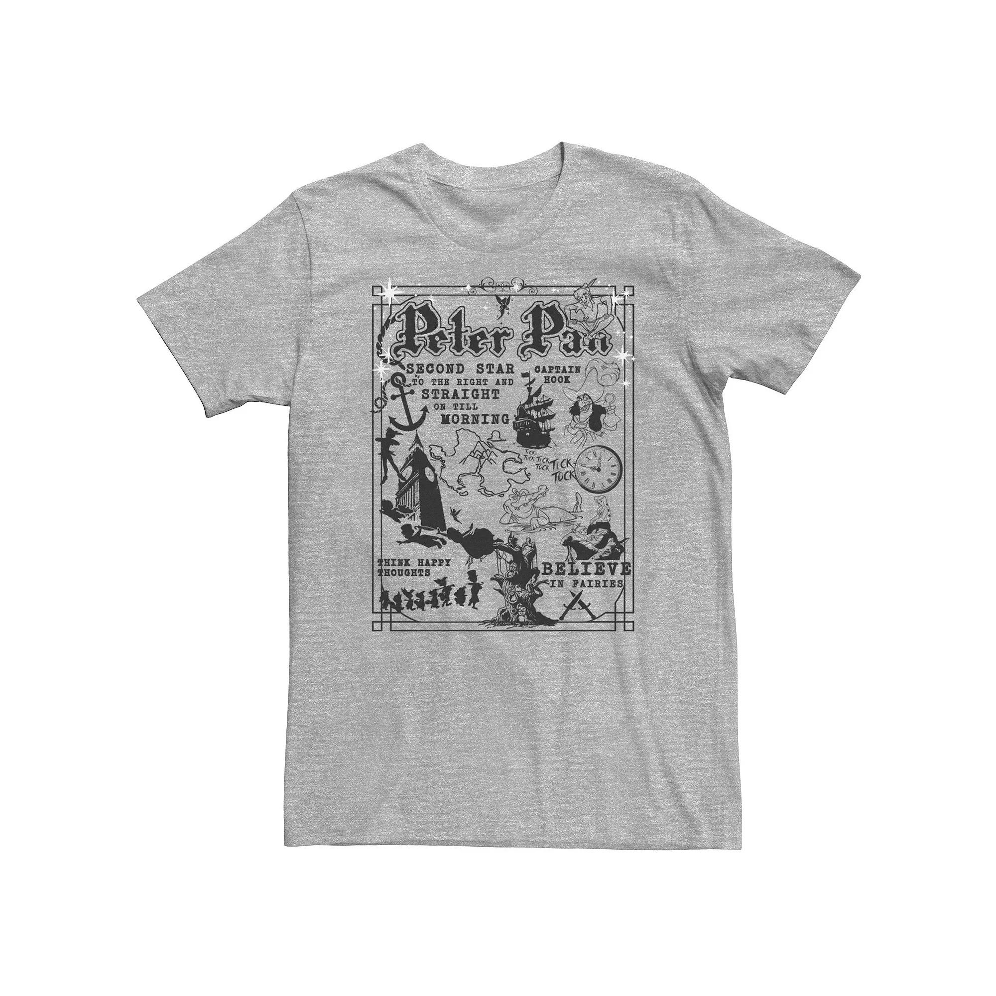 Big & Tall Disney Peter Pan A Traveler's Guide To Never Land Tee, Men's,  Product Image
