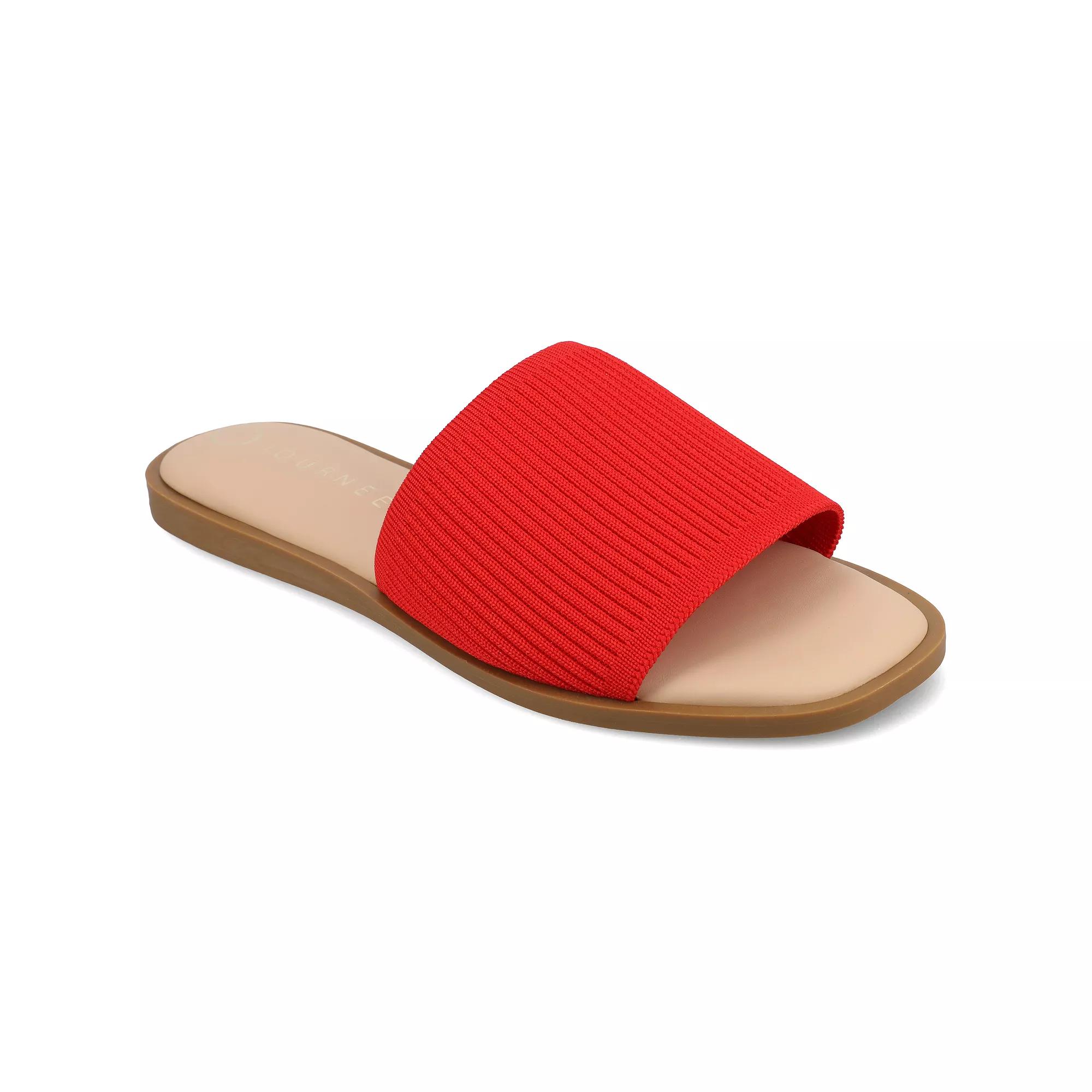 Journee Prisilla Women's Linen Slip On Slide Sandals,  Product Image