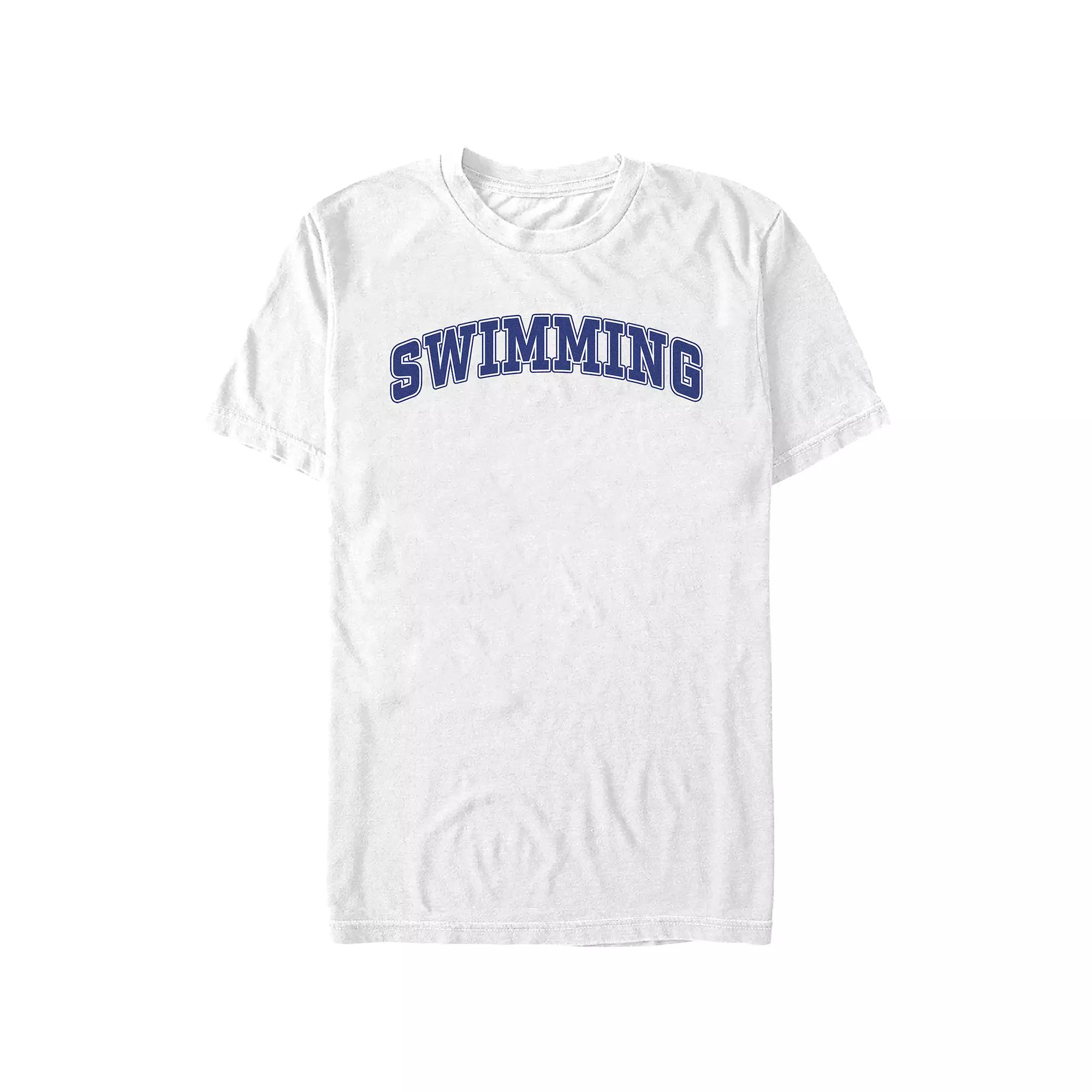 Men's Swimming Graphic Tee, Size: Large, White Product Image