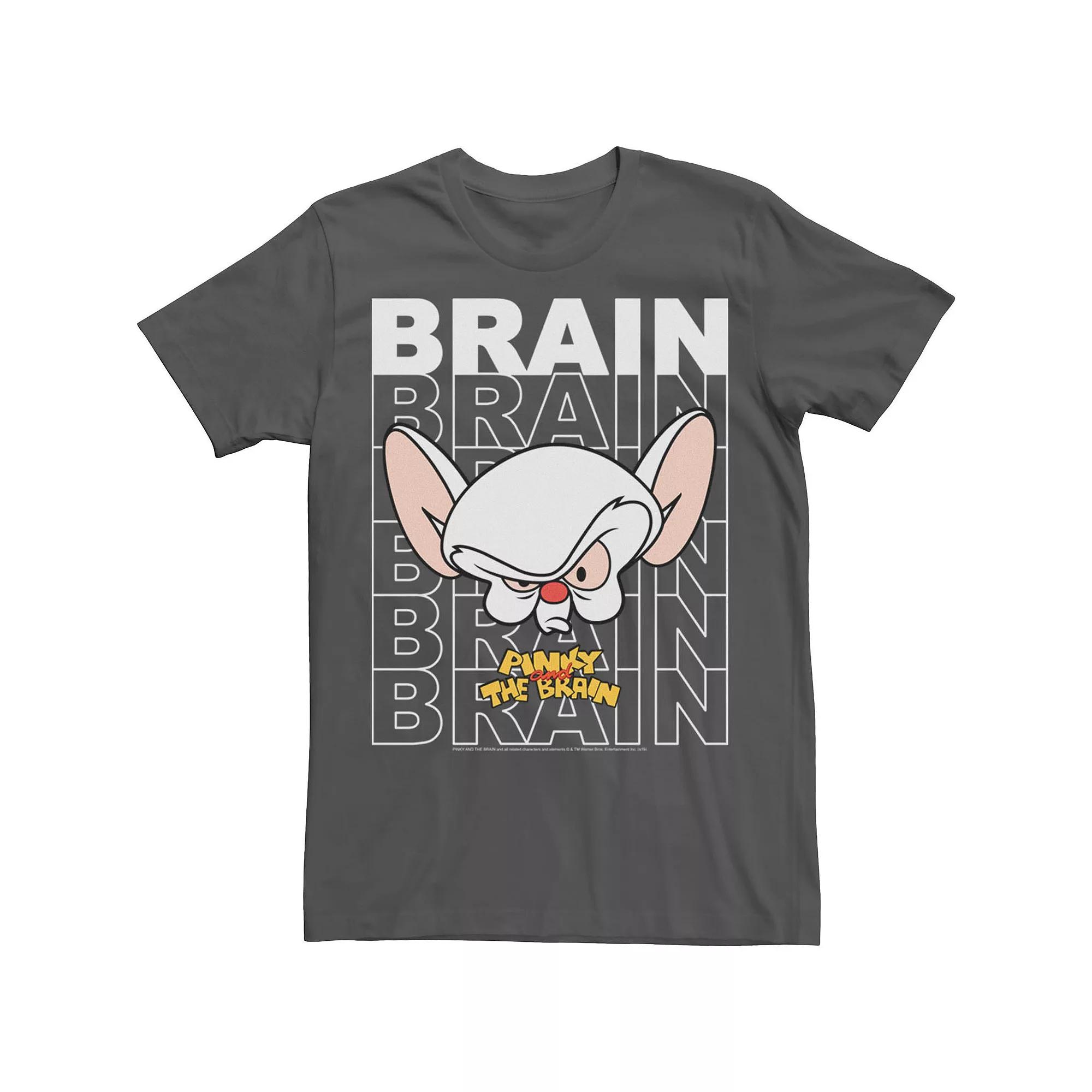 Men's Pinky And The Brain Text Stack Big Face Tee,  Product Image