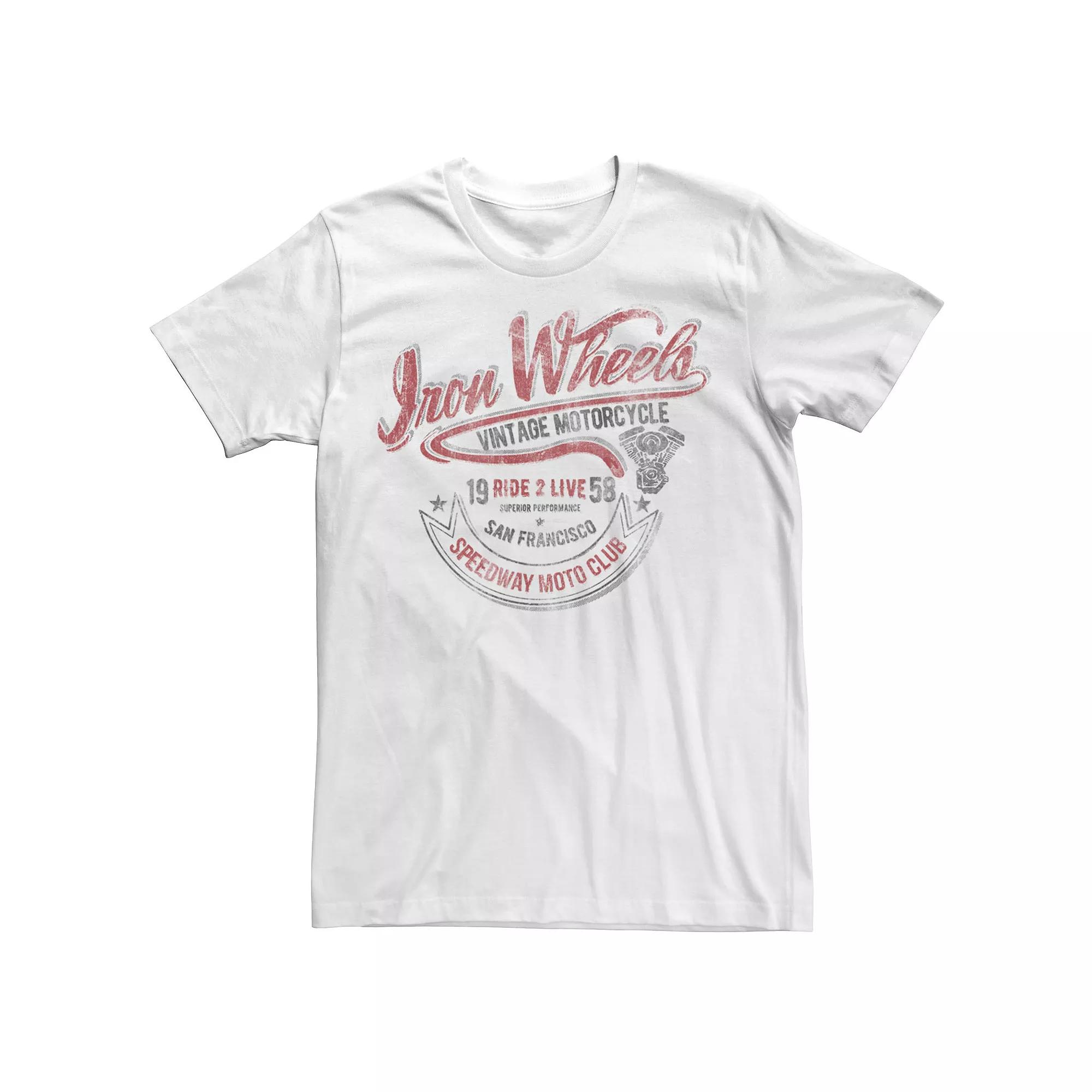 Big & Tall Iron Wheels Speedway Moto Club Vintage Tee, Men's,  Product Image