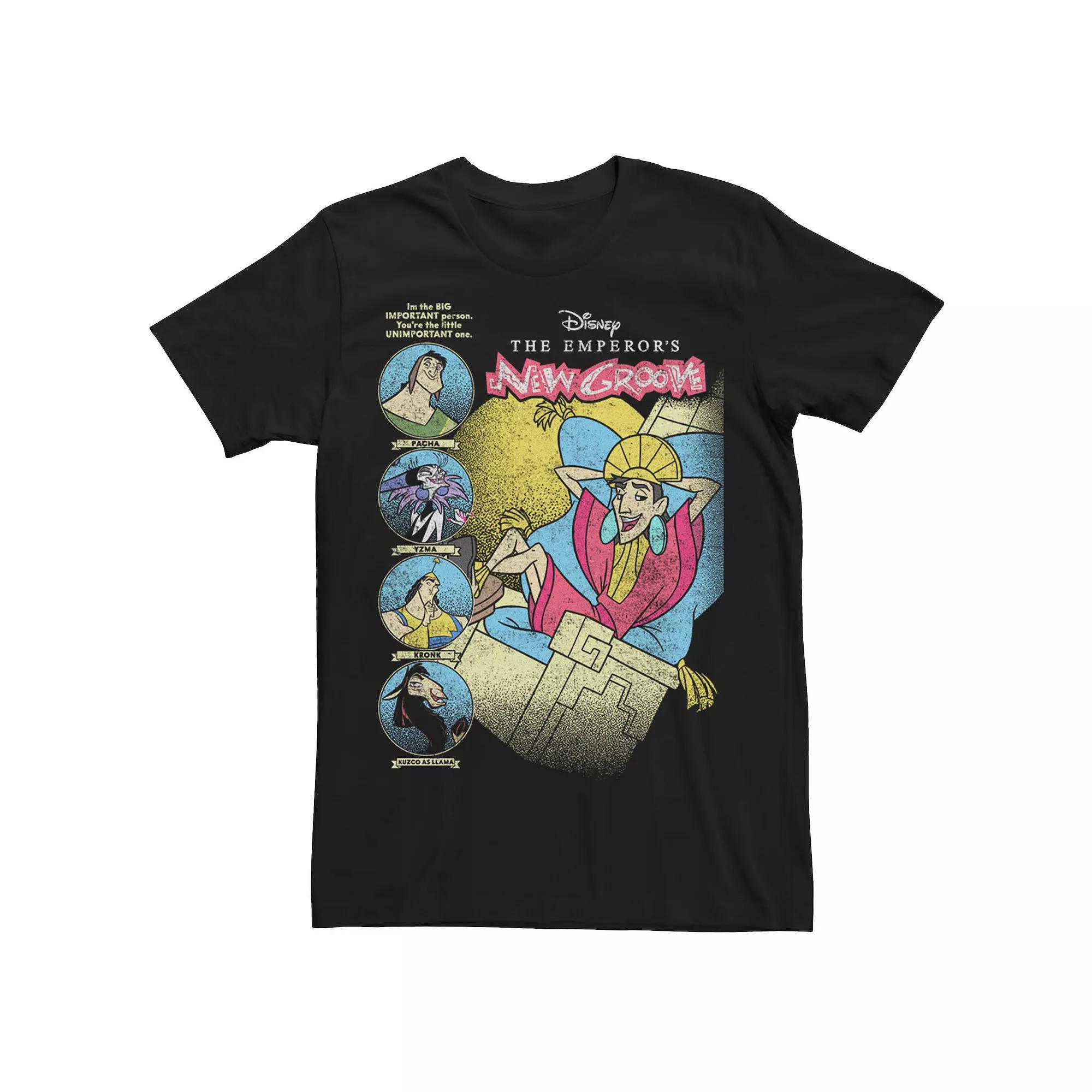 Disney's Emperors New Groove Kuzco In Throne Men's Tee, Size: Medium, Black Product Image