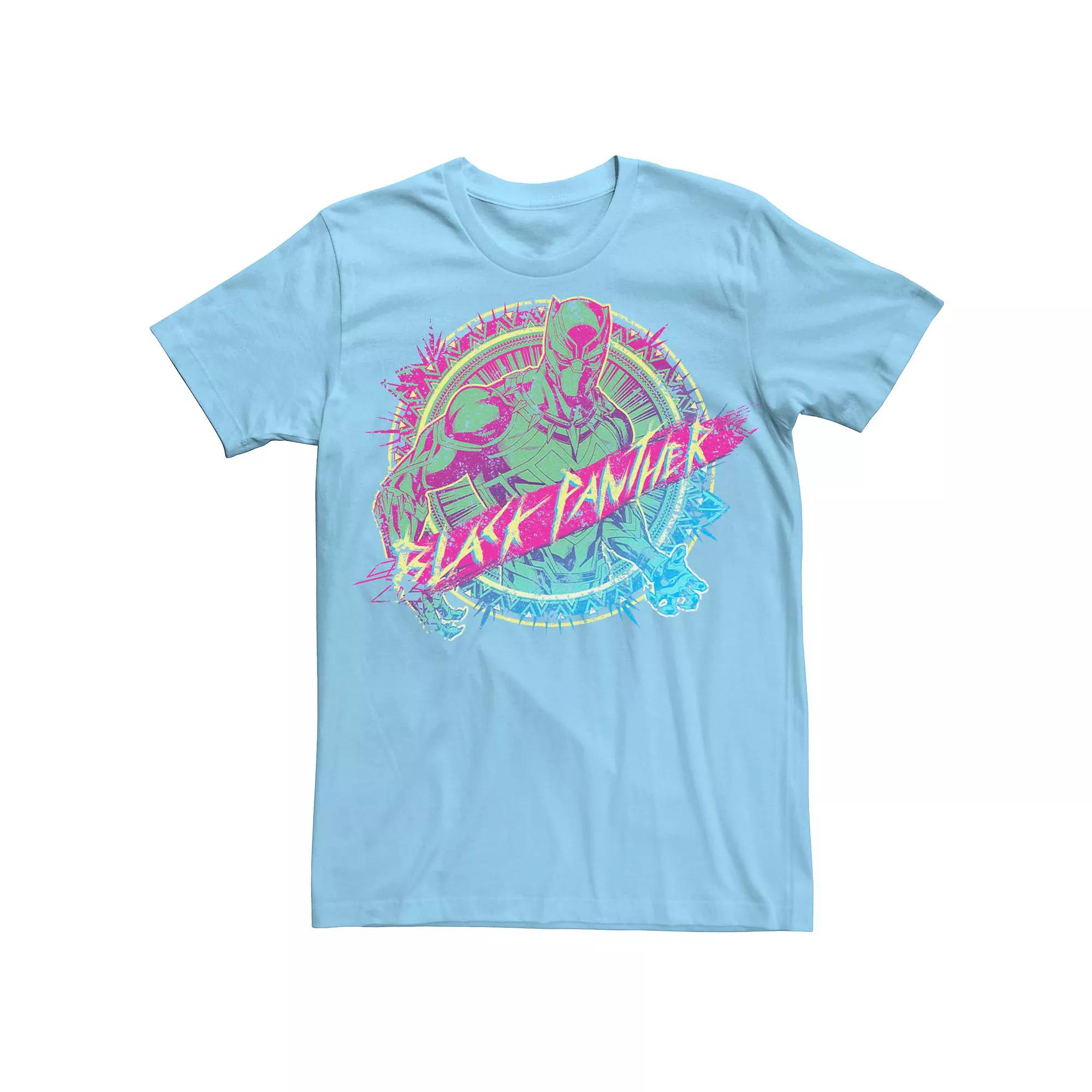 Men's Marvel Black Panther Neon Geometric Poster Tee,  Product Image