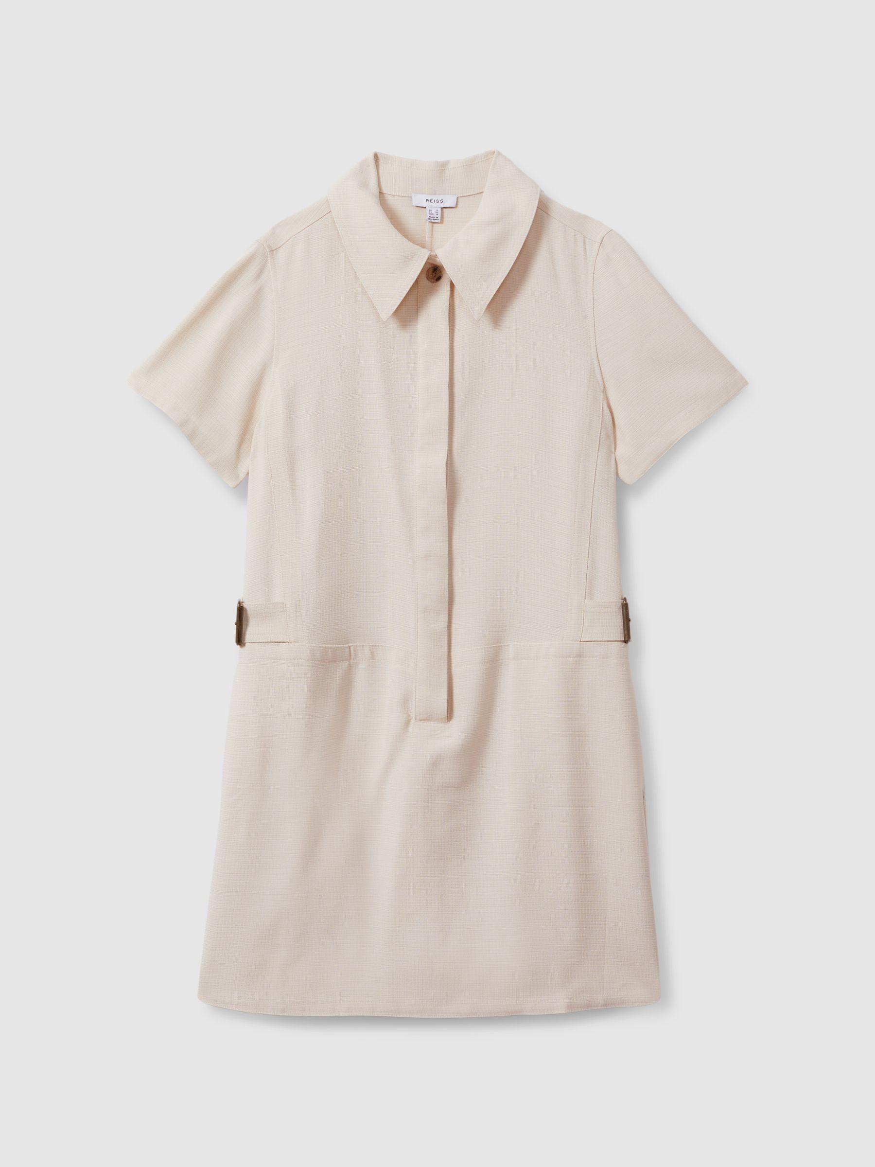Polo Neck Shift Dress in Neutral Product Image