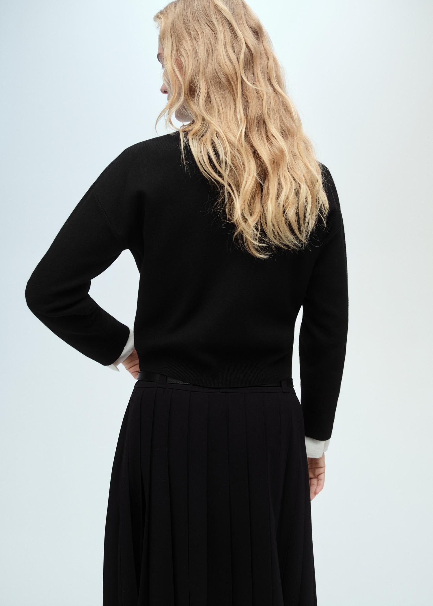Perkins-neck sweater with zip - Women | MANGO USA Product Image