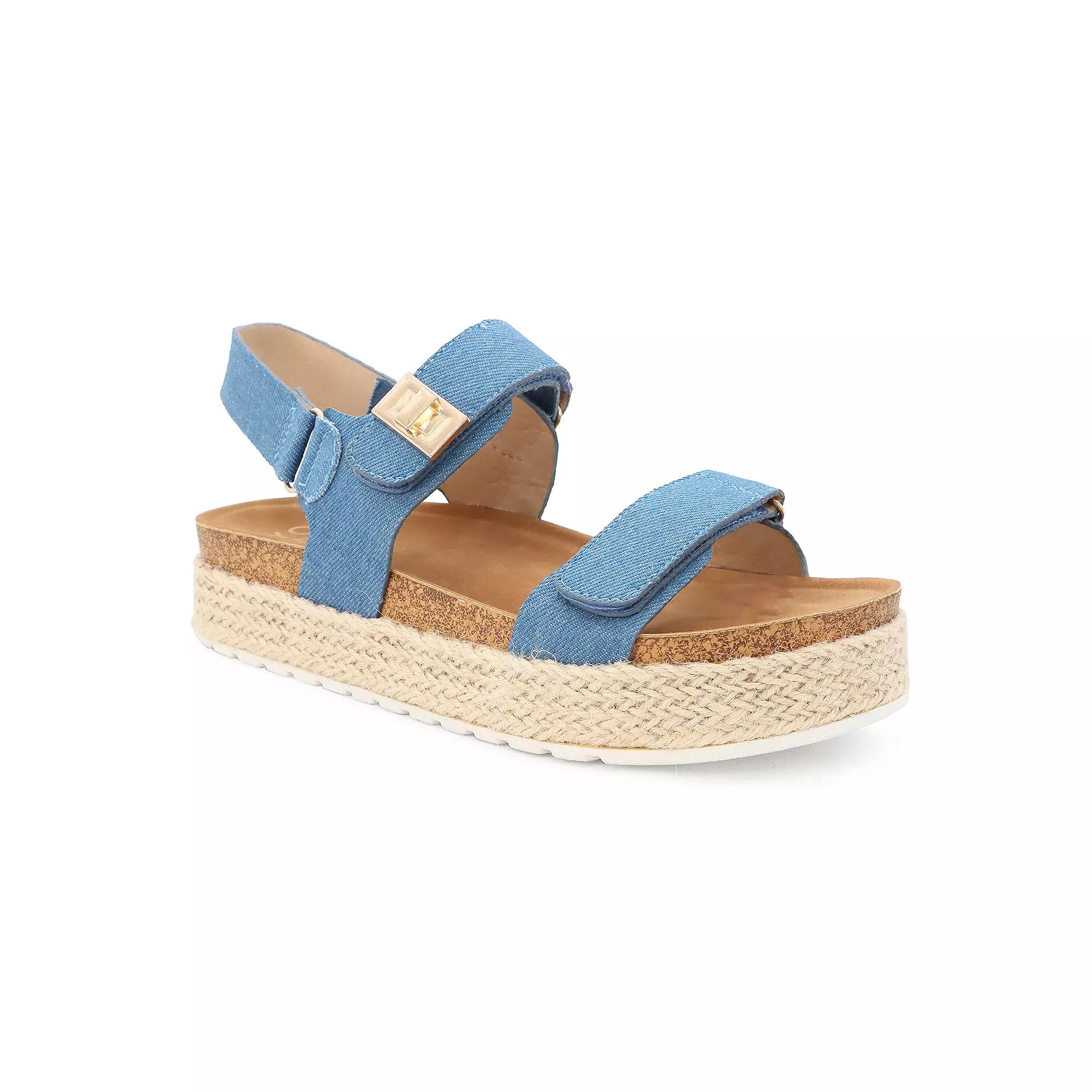 Yoki CHIARA-20 Women's Platform Espadrille Double Strap Open Toe Sandals,  Product Image