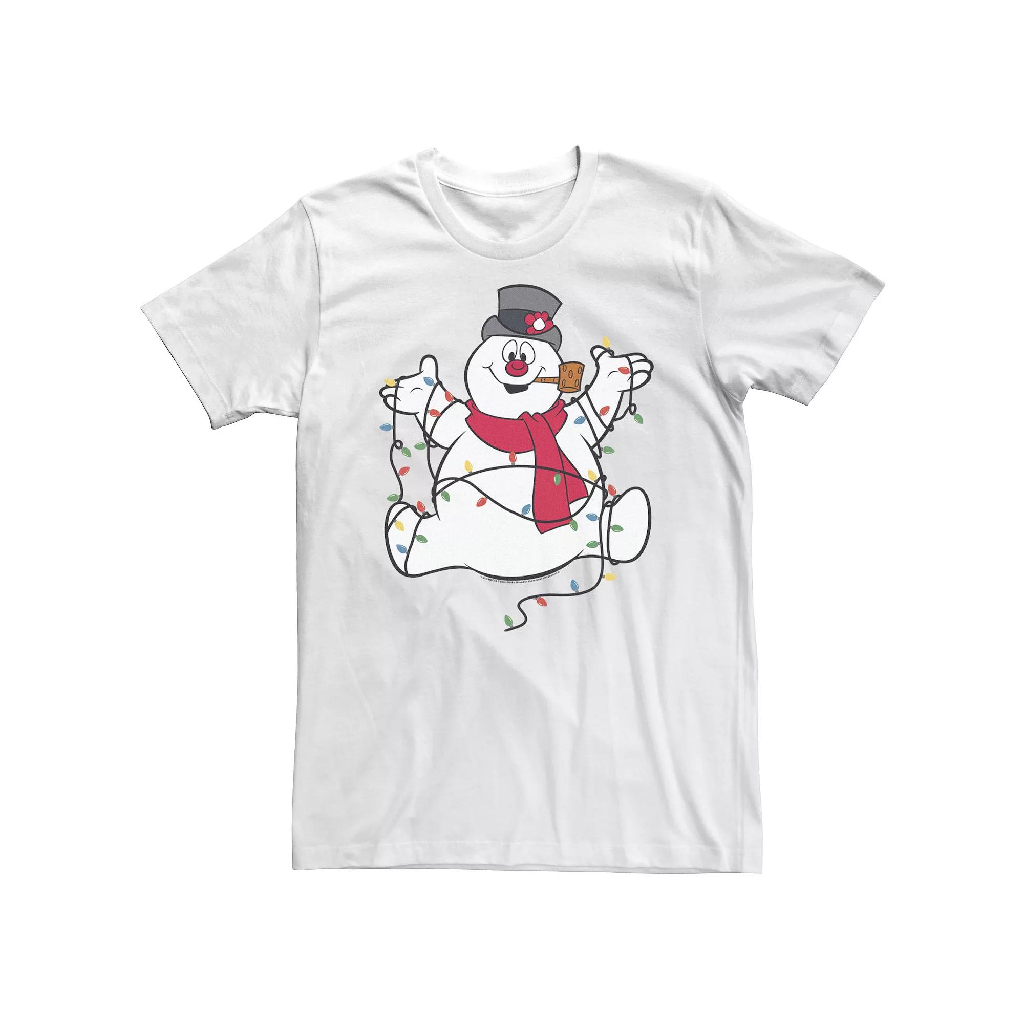 Big & Tall Frosty The Snowman Christmas Lights Portrait Tee, Men's, Size: XL Tall, White Product Image