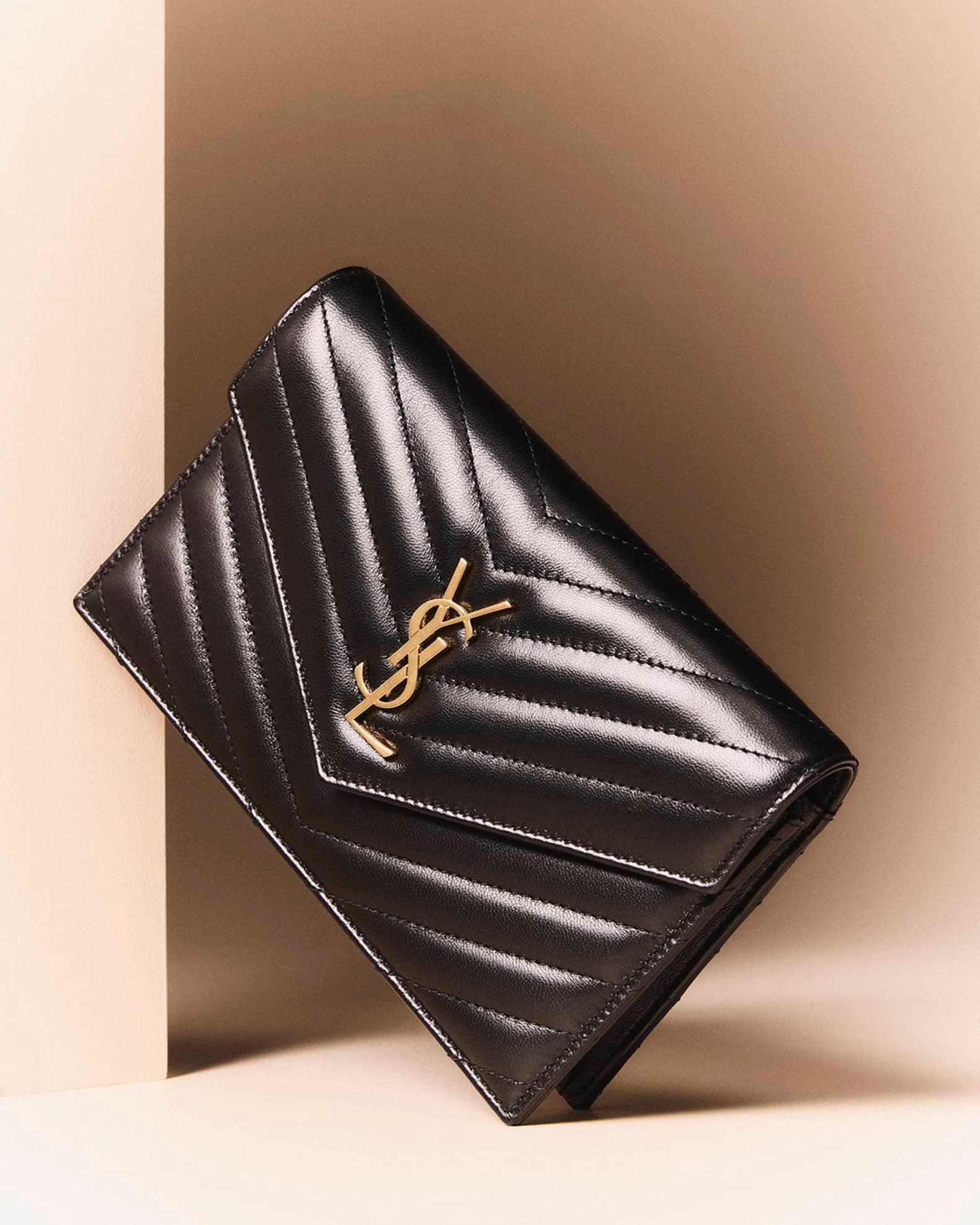 Small YSL Wallet on Chain in Quilted Leather  Product Image