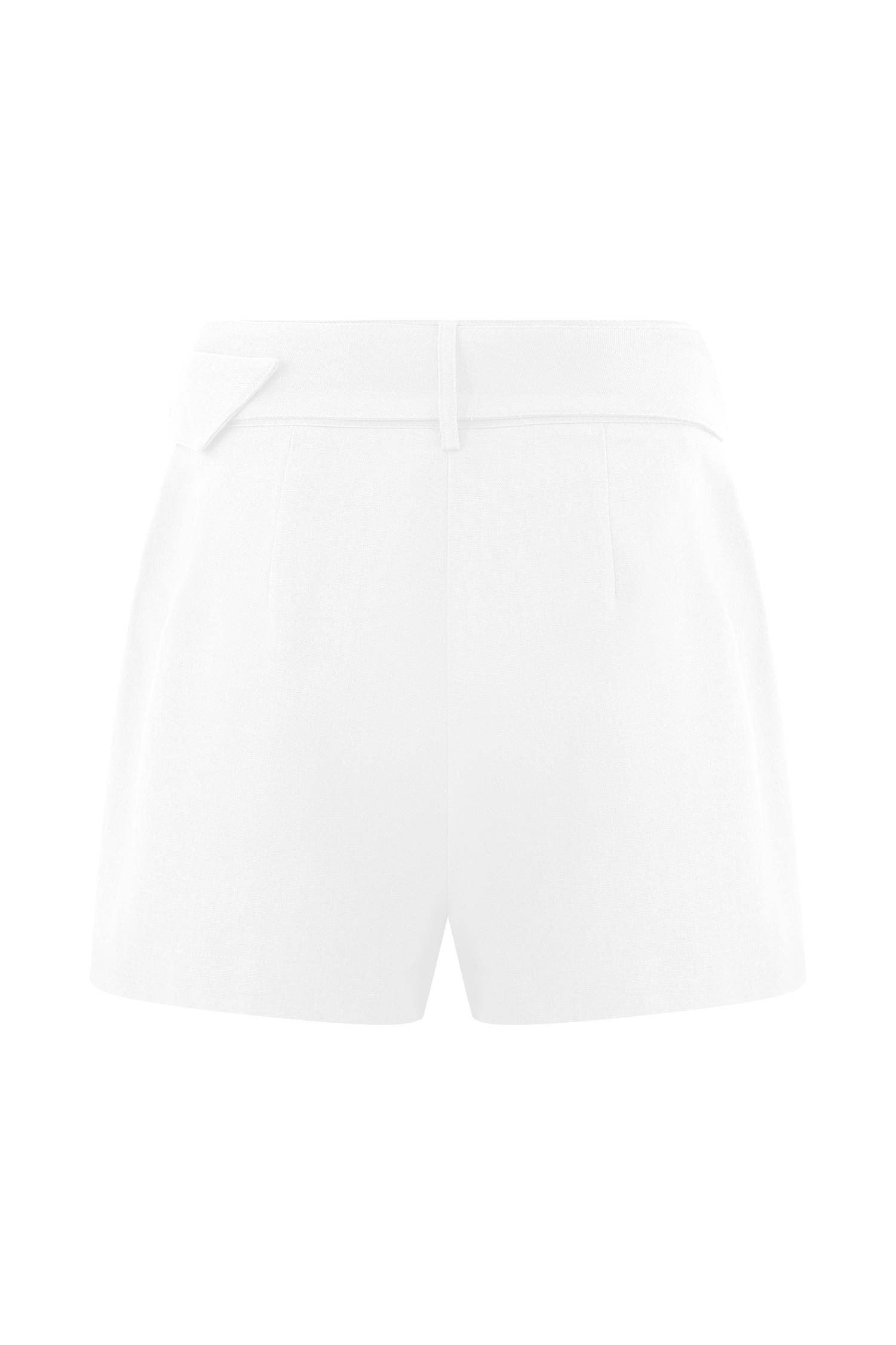 Scout Linen Belted Shorts - White Product Image