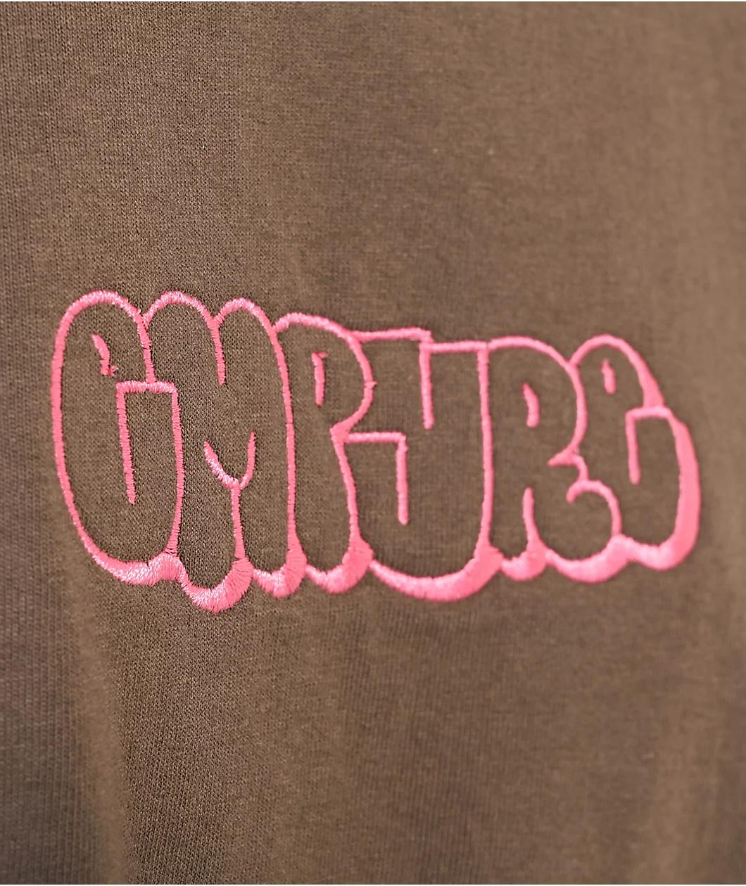 Empyre Graffiti Embroidered Brown T-Shirt Product Image