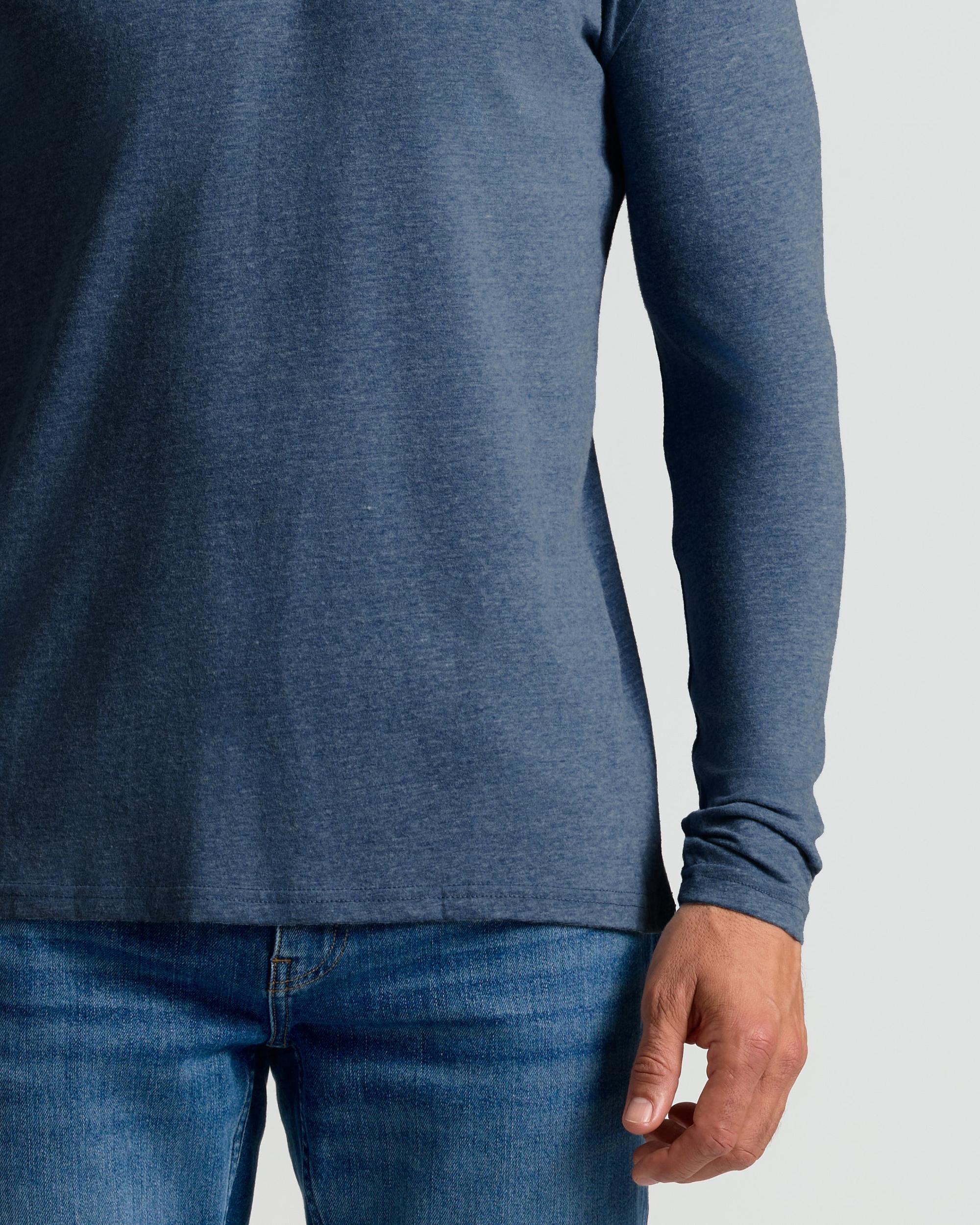 Heather Navy Classic Long Sleeve Crew Neck Product Image