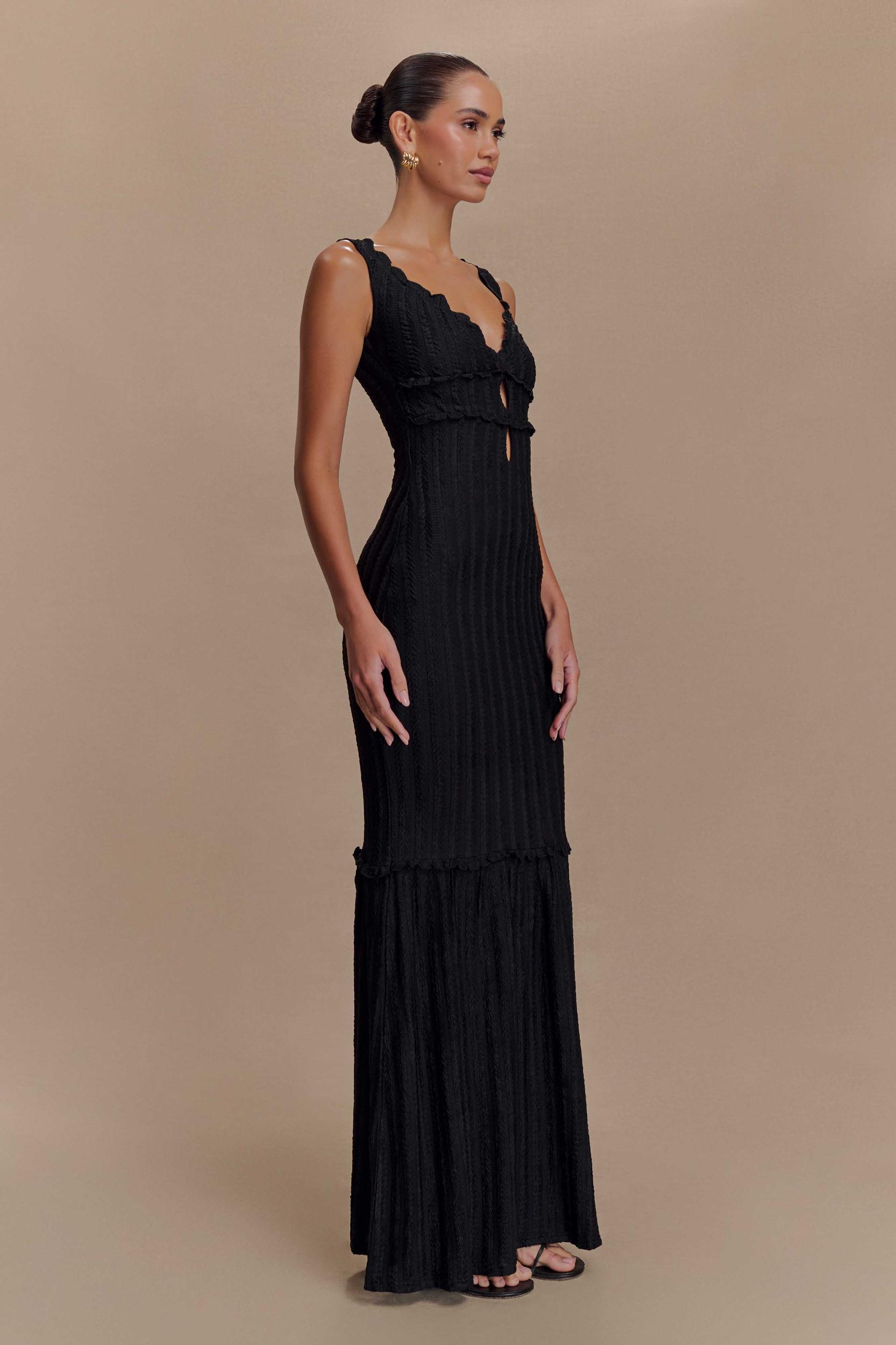 Natalie Off Shoulder Maxi Dress - Black Product Image