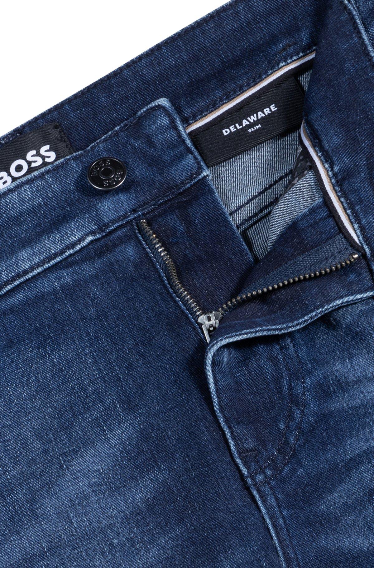 Delaware slim-fit jeans in dark-blue stretch denim Product Image