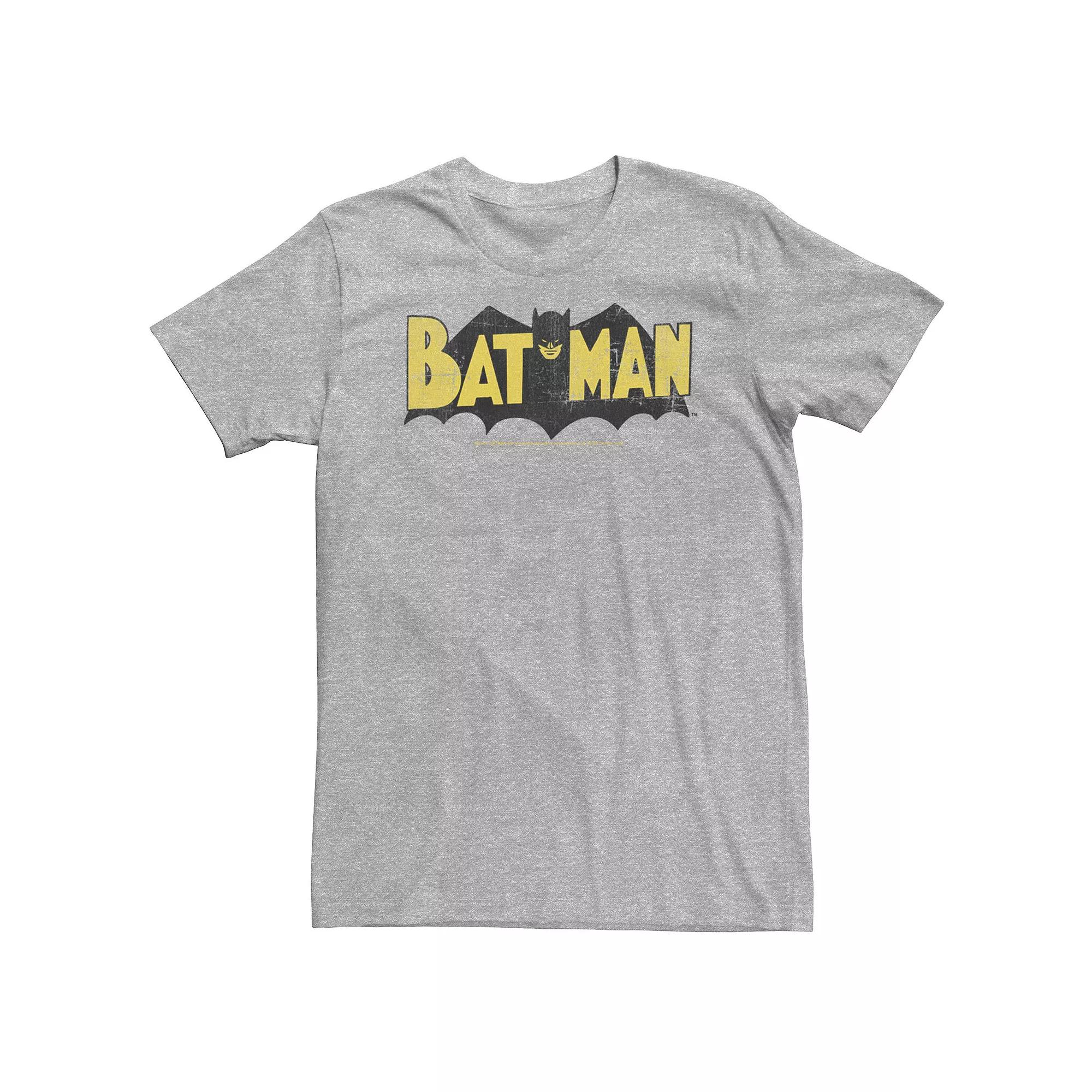 Big & Tall DC Comics Batman Large Block Text Logo Tee, Men's, Size: Large Tall, Athletic Grey Product Image