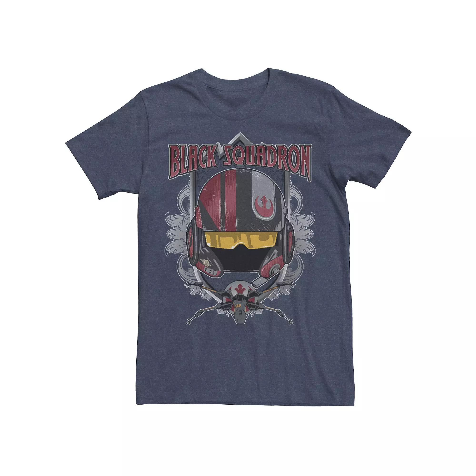Men's Star Wars Black Squadron Helmet And X-Wing Tee,  Product Image