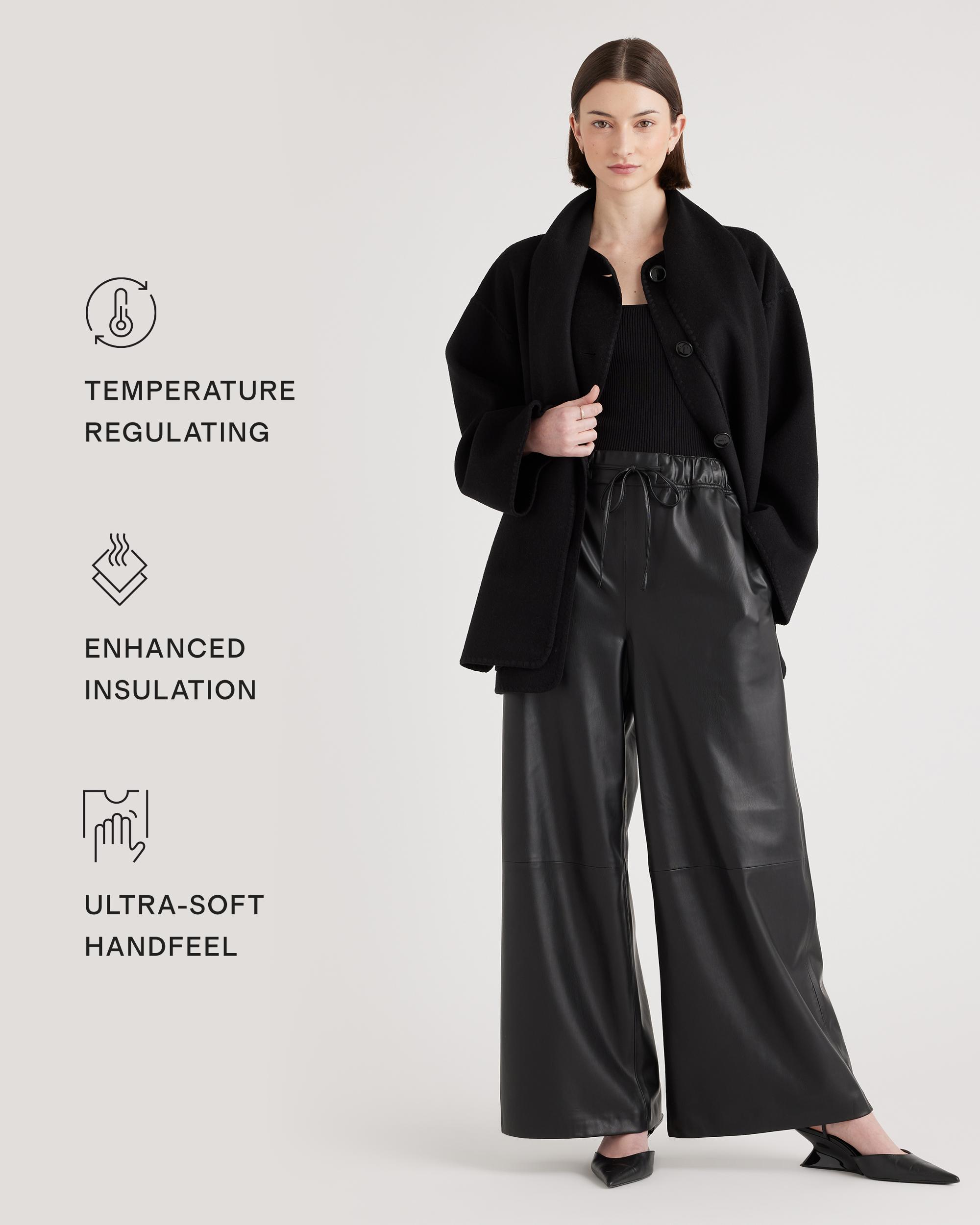 Quince | Women's Double-Faced Merino Wool Scarf Coat Product Image