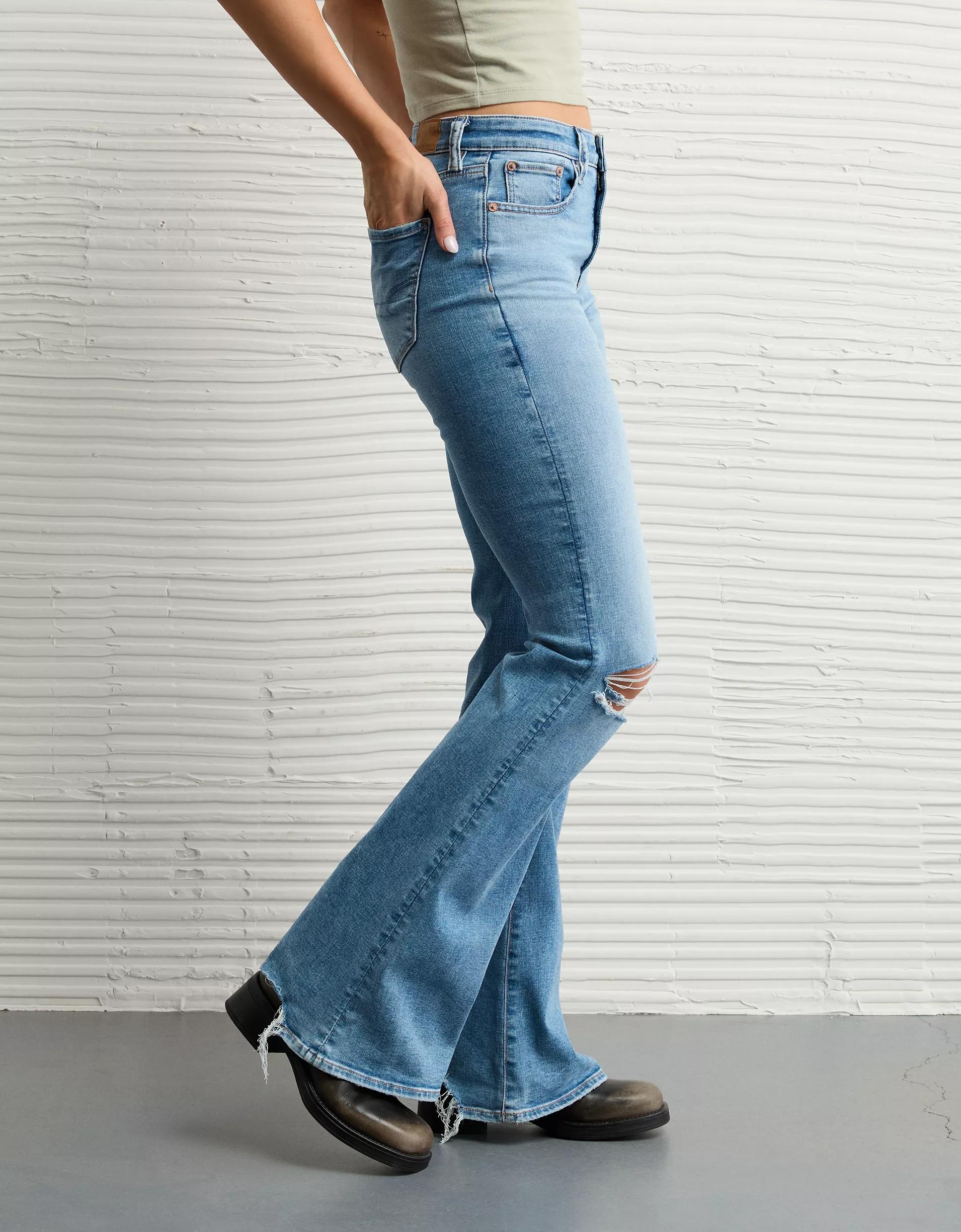 AE Next Level Ripped Super High-Waisted Flare Jean Women's Product Image