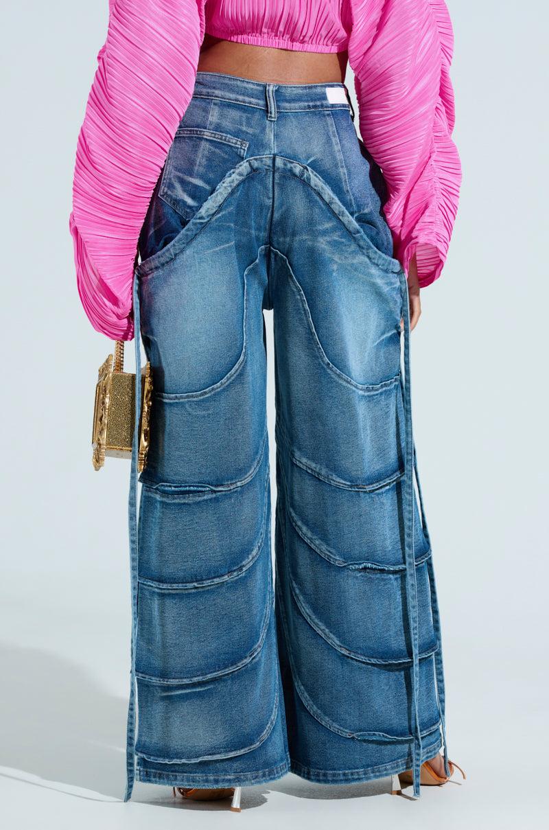 RIDE THE WAVE WIDE LEG DENIM JEANS Product Image