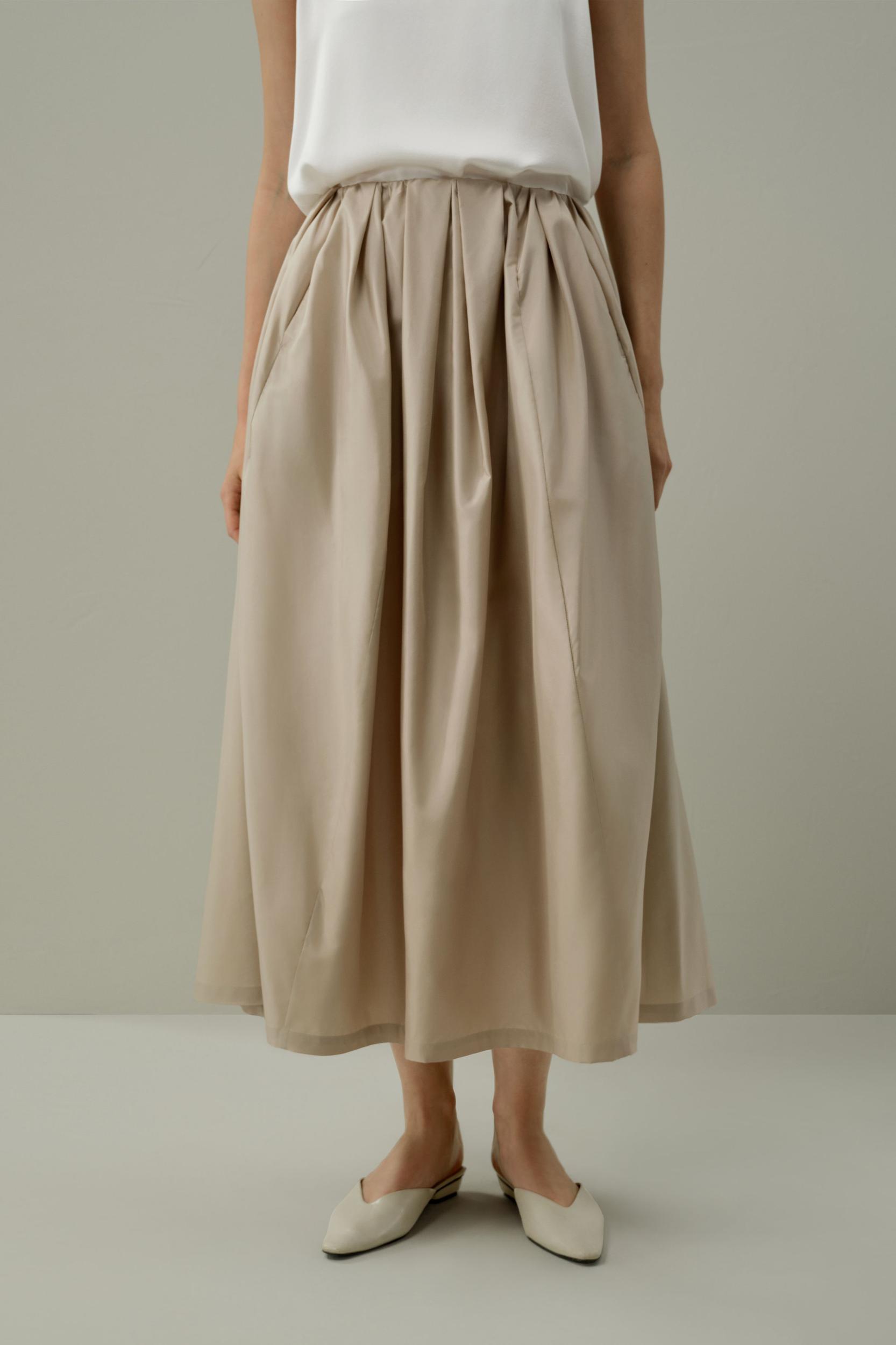 LILYSILK Women's Silk Taffeta Waist-Pleated Skirt, Black, Size 10, Water-Repellent & Voluminous Product Image