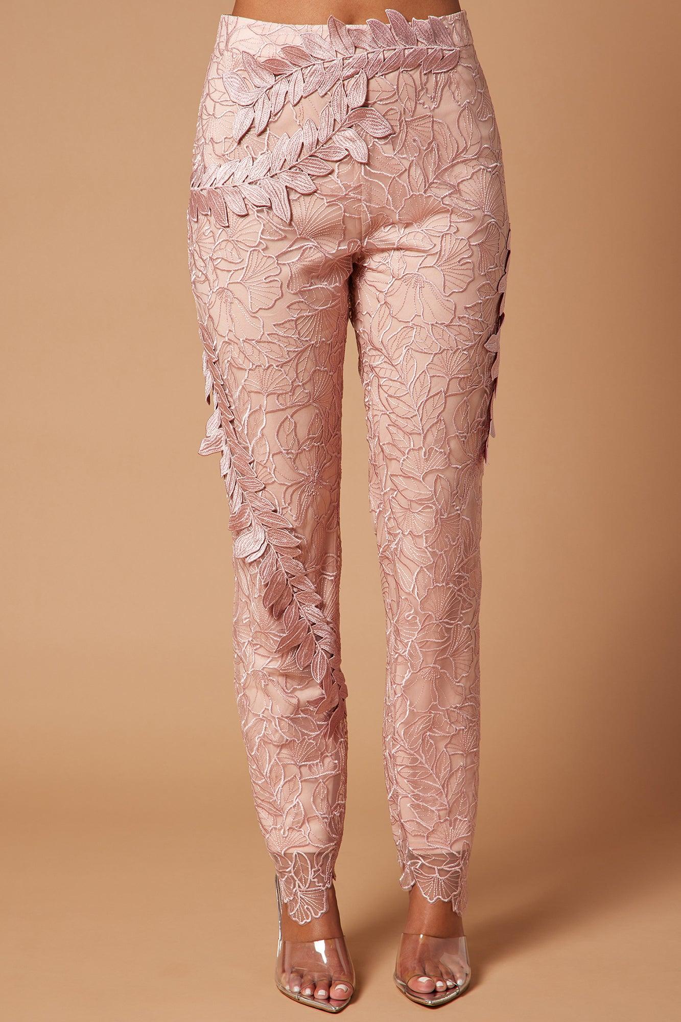 Clarissa Embroidered Pant - Rose Product Image