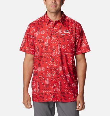 Columbia Mens Collegiate PFG Super Slack Tide Shirt - Georgia- Product Image