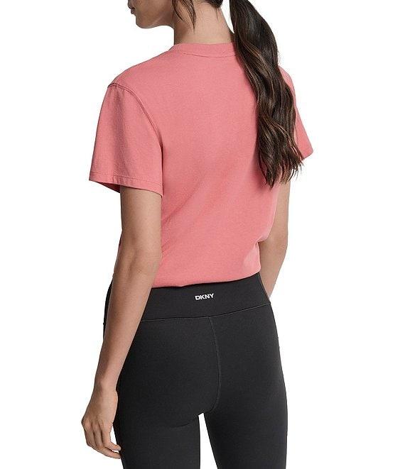 DKNY by Donna Karan Crew Neck Short Sleeve Knot Front Tee Shirt Product Image