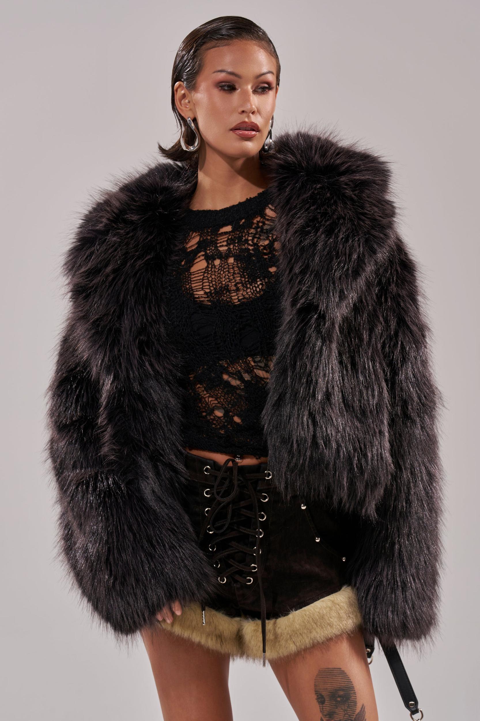 DUSK TIL DAWN FAUX FUR COAT Product Image