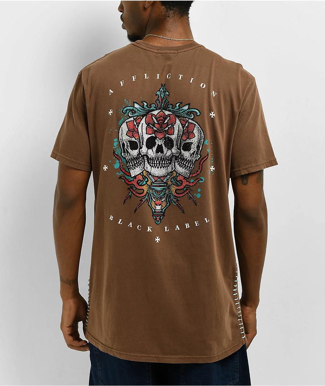 Affliction Alley Wreck Brown T-Shirt Product Image