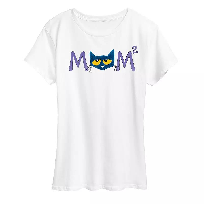 Womens Pete the Cat Face Mom Squared Graphic Tee Product Image