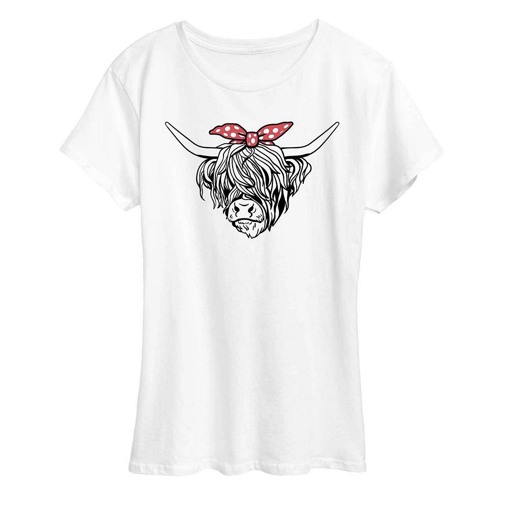 Women's Highland Cow Bandana Graphic Tee, Girl's,  Product Image