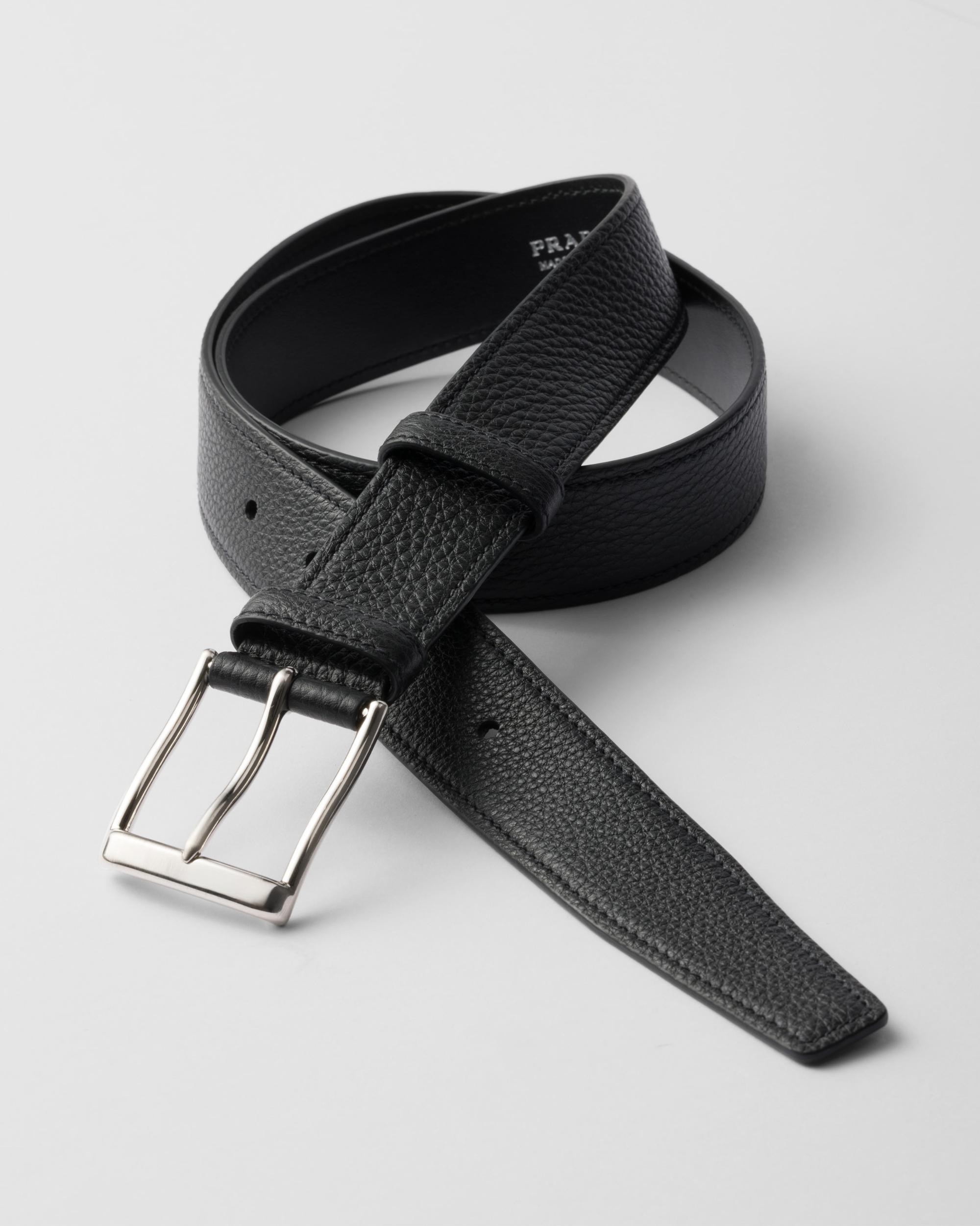PRADA Men's Adjustable Leather Belt In Black Product Image