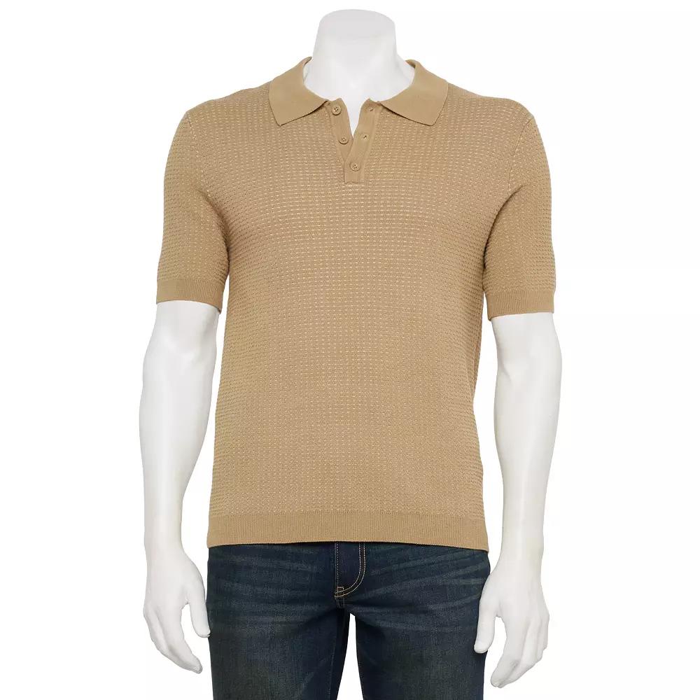 Men's For The Republic Short Sleeve Textured Polo,  Product Image