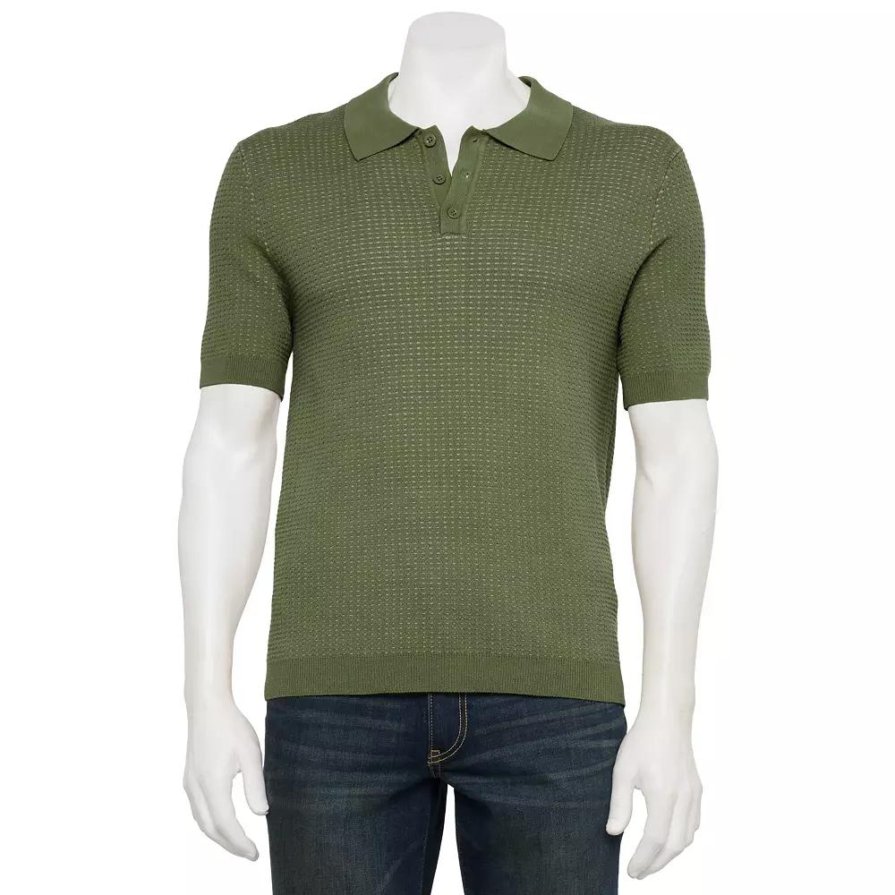 Men's For The Republic Short Sleeve Textured Polo,  Product Image