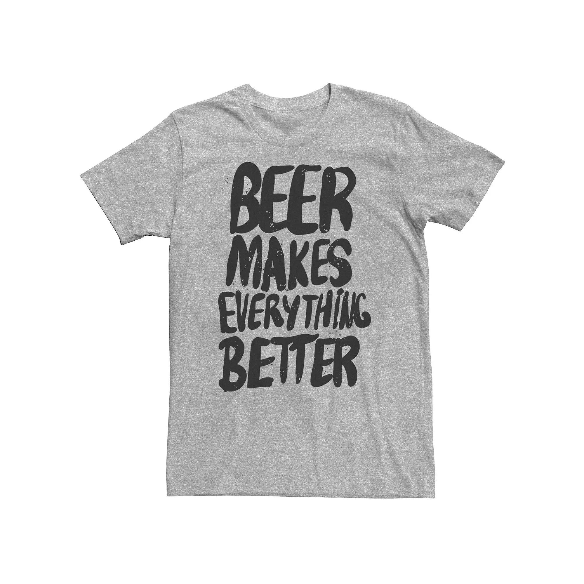 Big & Tall "Beer Makes Everything Better" Word Stack Tee, Men's,  Product Image