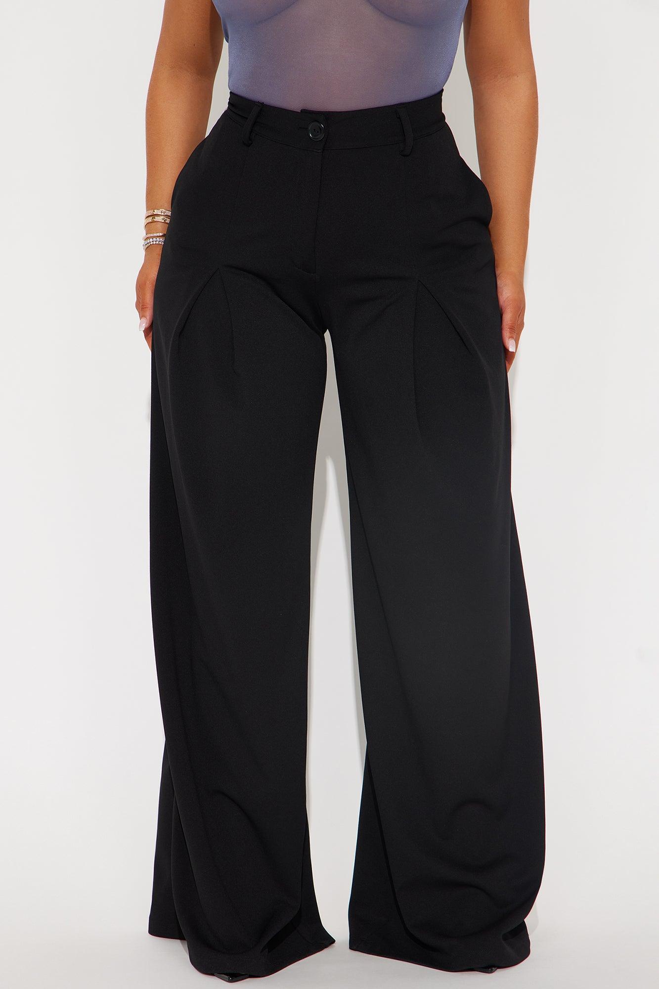 Jamie Wide Leg Trouser Pant - Black Product Image