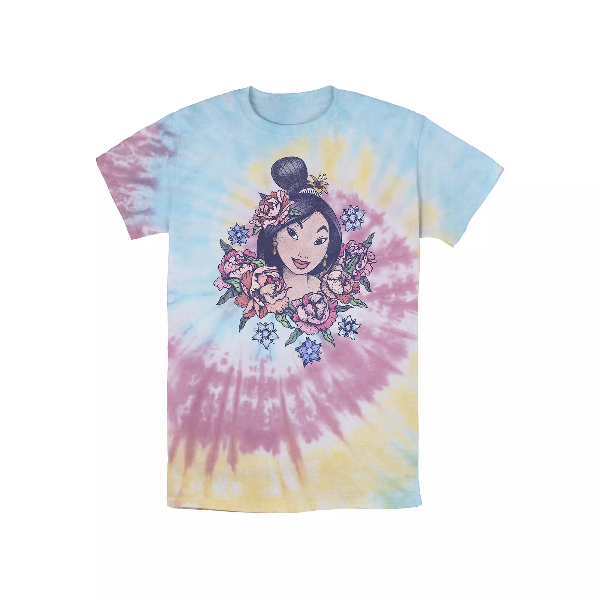 Men's Disney Mulan Floral Portrait Vintage Bomabrd Wash Tee,  Product Image