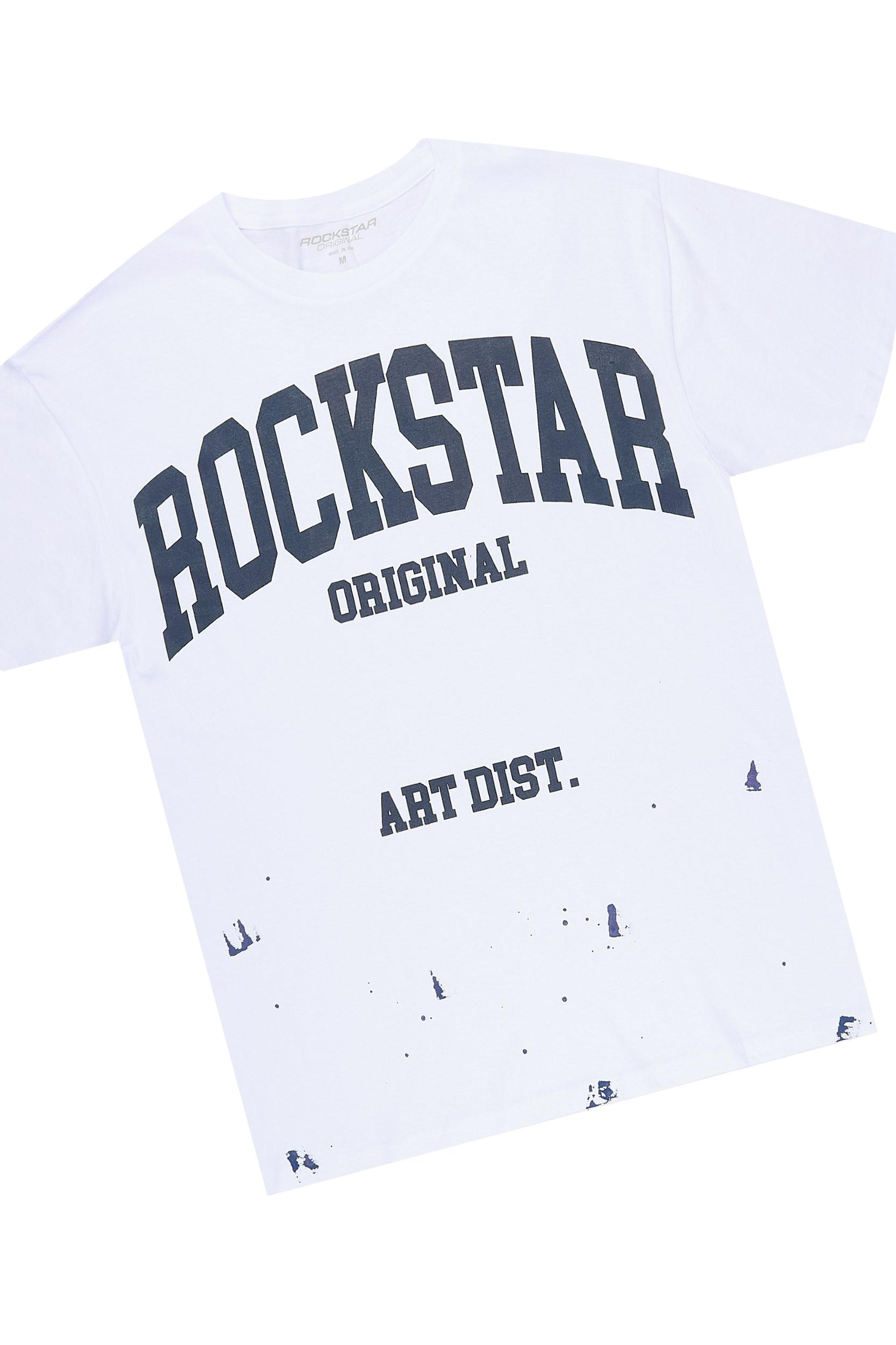 Nadiyah White/Navy T-Shirt Stacked Track Set Female Product Image