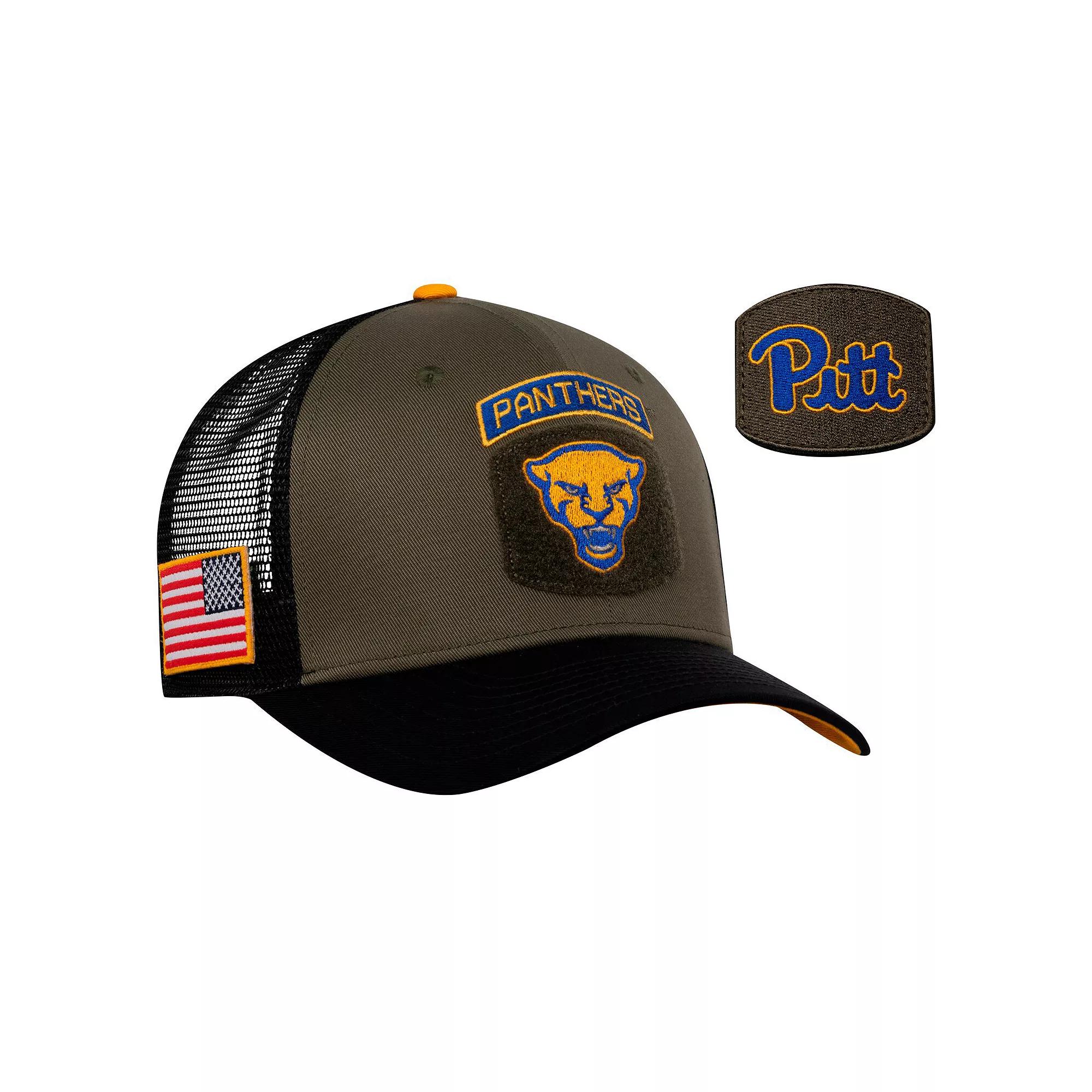 Men's Nike Olive/Black Pitt Panthers Military Appreciation Trucker Adjustable Hat, Team Product Image