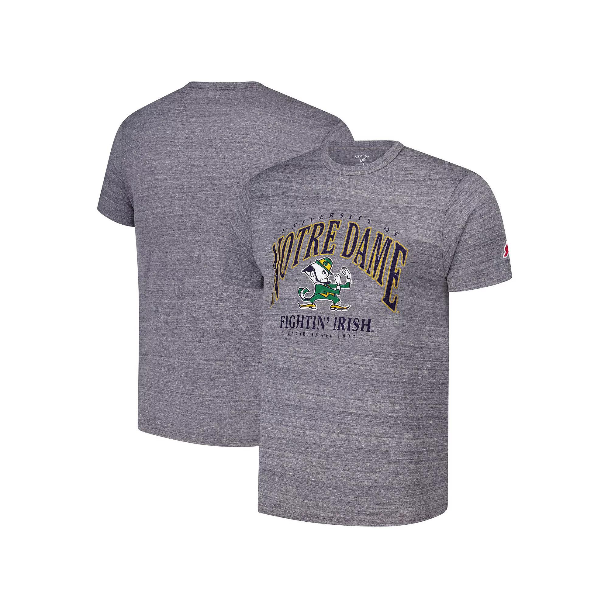 Men's League Collegiate Wear Heather Gray Notre Dame Fighting Irish Tall Arch 2.0 Victory Falls Tri-Blend T-Shirt,  Product Image
