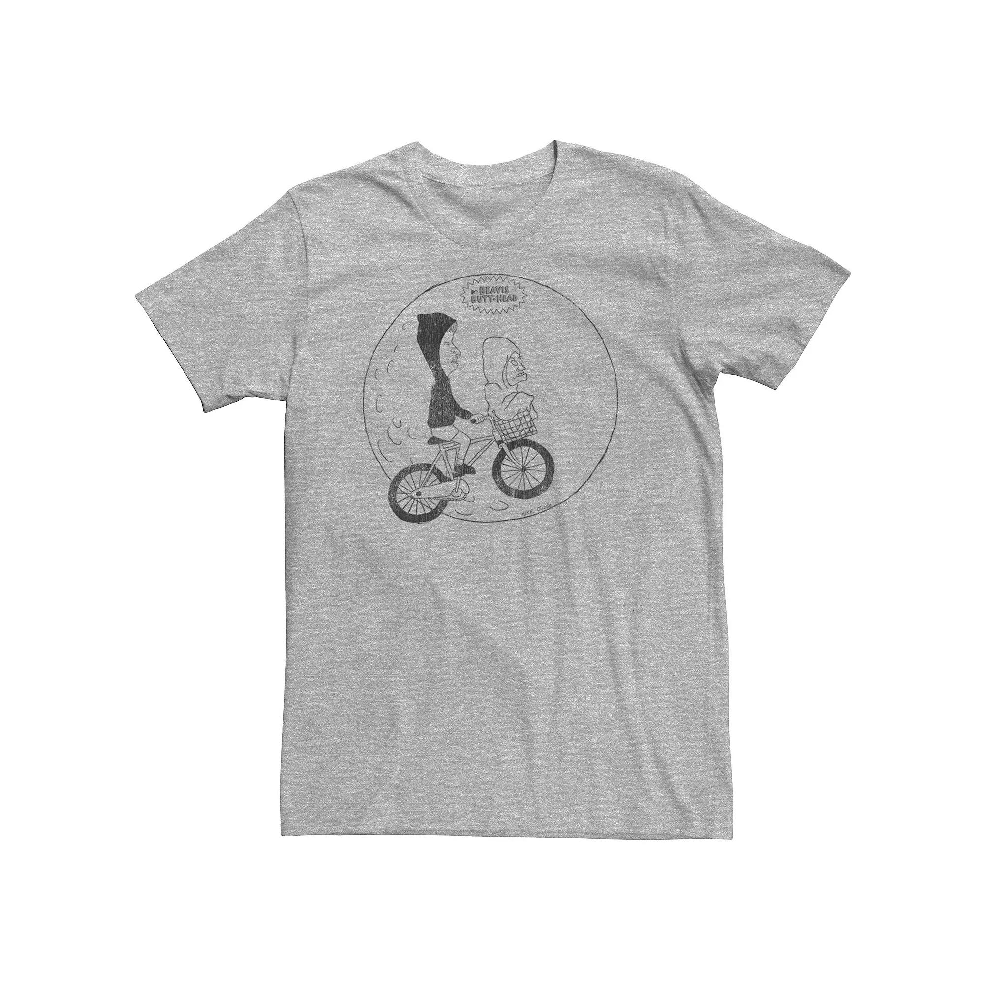 Men's Beavis And Butthead Moon Bike Ride Short Sleeve Tee,  Product Image