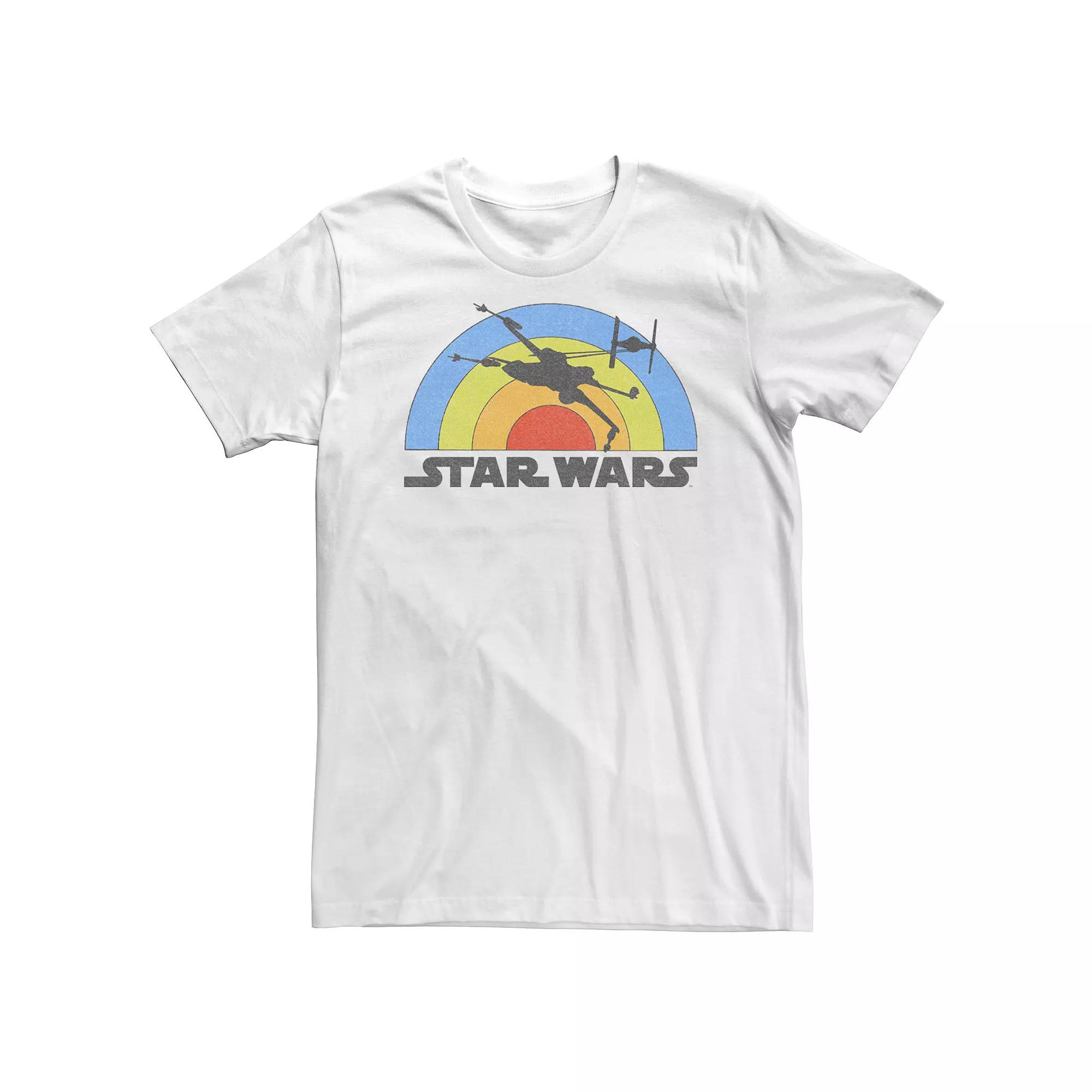 Big & Tall Star Wars X-Wing Rainbow Silhouette Tee, Men's,  Product Image