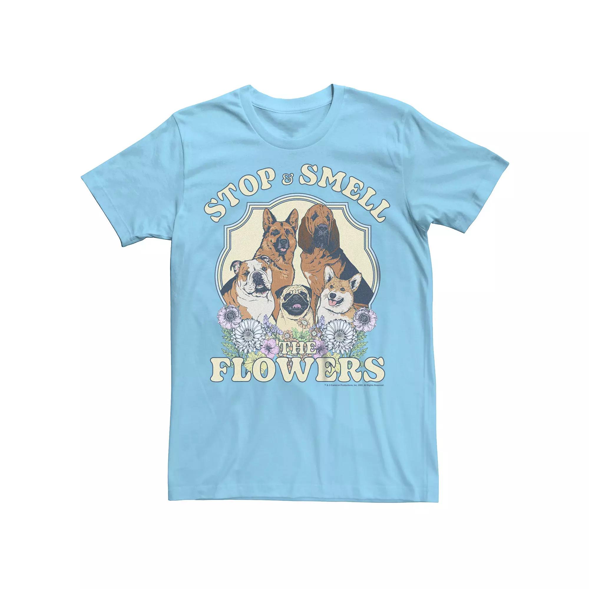 Men's Stop And Smell The Flowers Dog Crest Graphic Tee,  Product Image