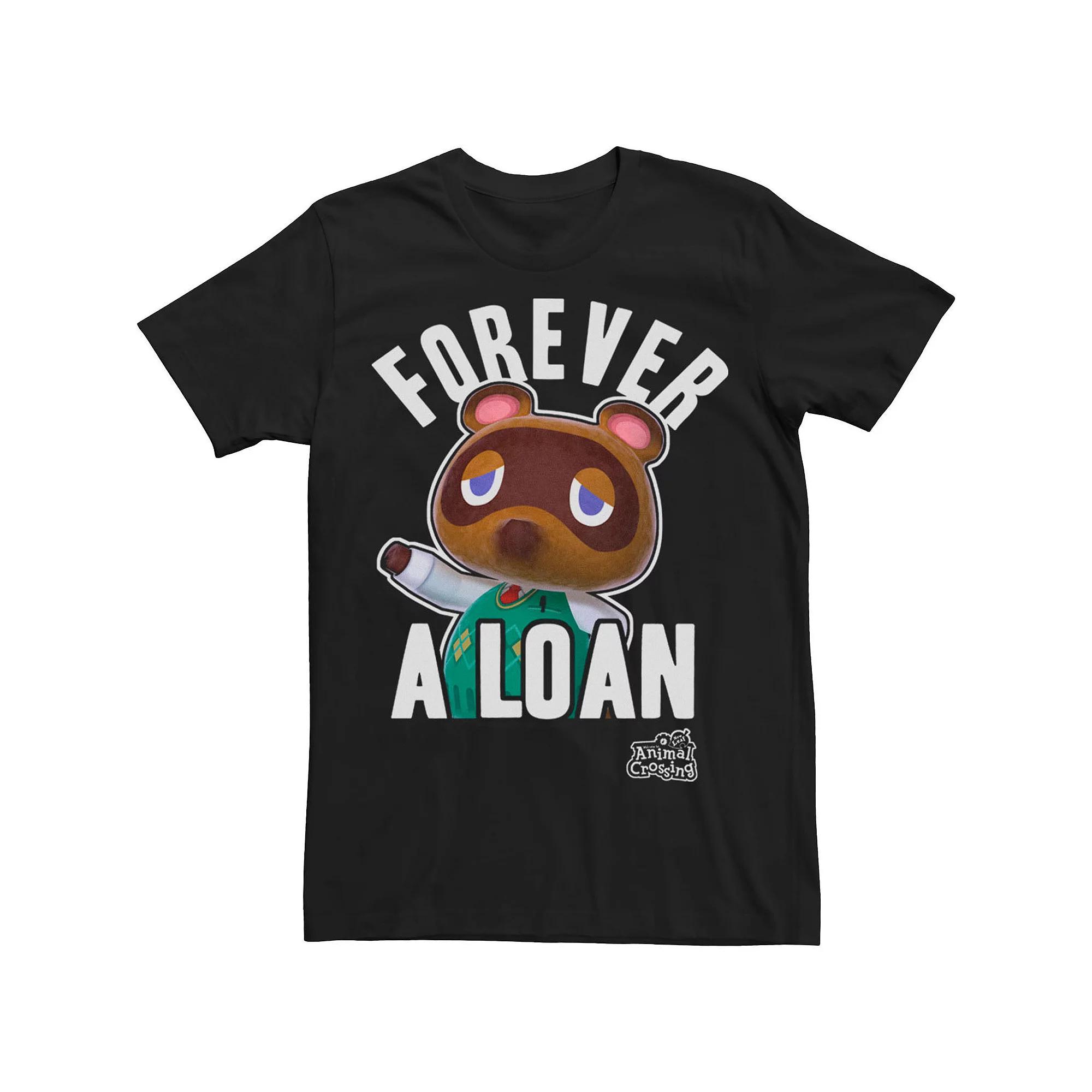 Big & Tall Nintendo Animal Crossing Tom Nook Forever A Loan Tee, Men's, Size: XXL Tall, Black Product Image